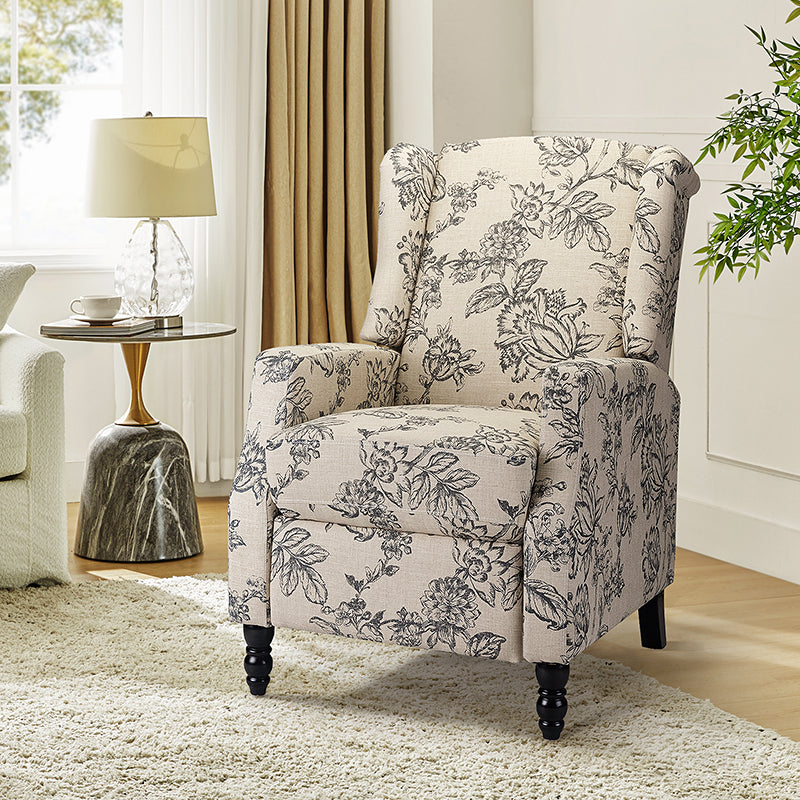 Lilith Upholstered Recliner Chair - Adjustable Backrest & Footrest, Ergonomic Living Room Reclining Chair for Relaxing, Reading & Watching TV