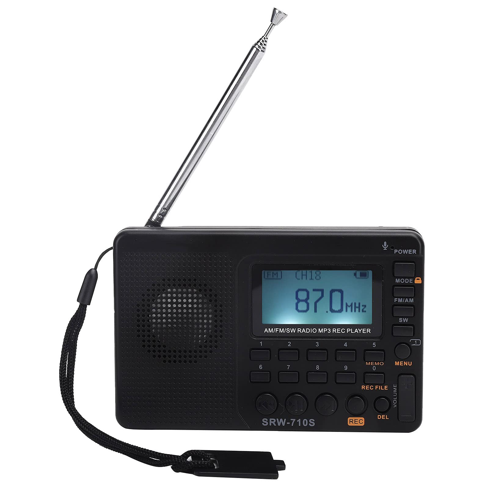 Portable Digital FM AM SW Radio with LED Display - Multifunction Audio Recorder & Player with Memory Card Support - Perfect for Travel, Camping, and Emergency Use