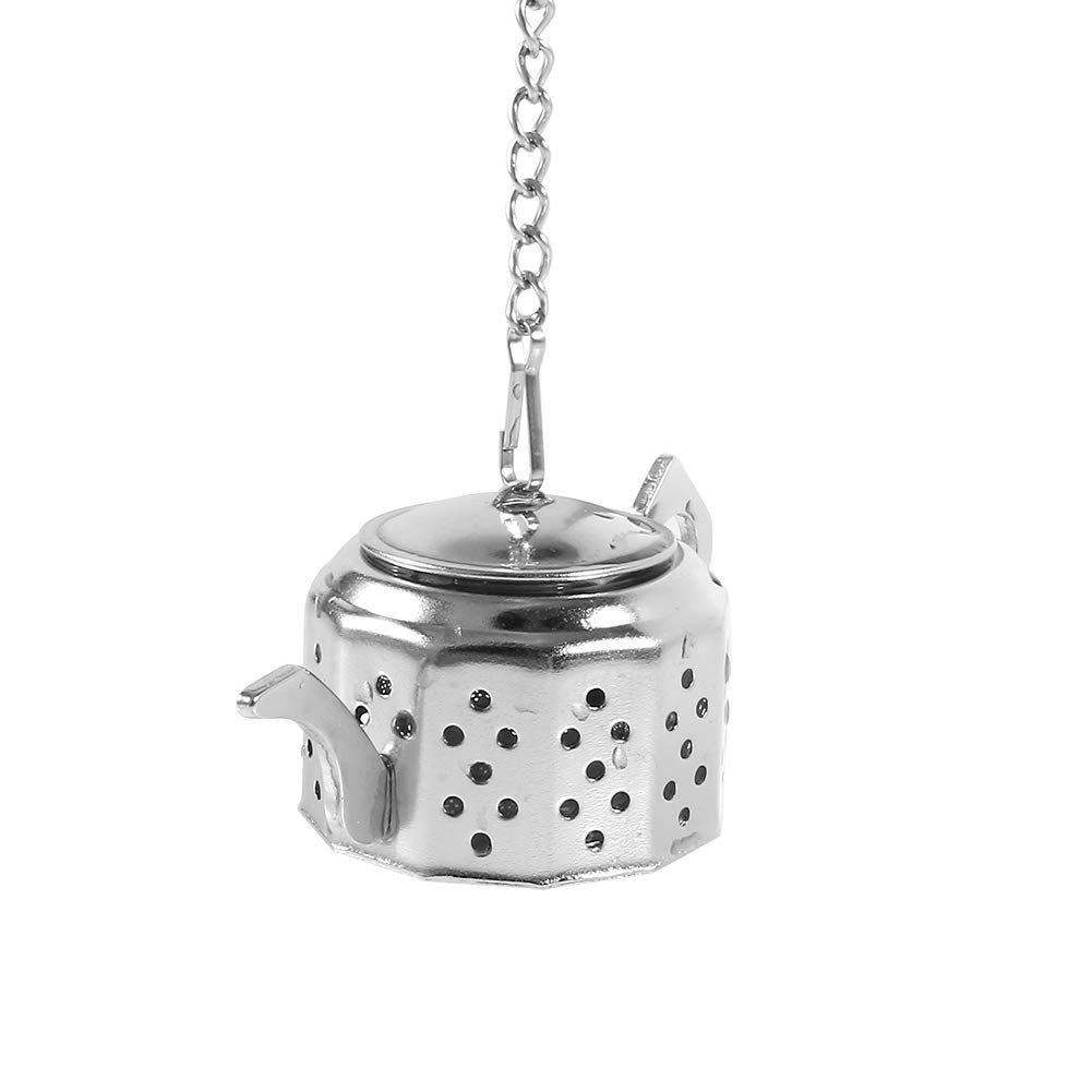 Premium Stainless Steel Teapot-Shaped Tea Infuser with Chain - Fine Mesh Loose Leaf Tea Strainer for Tea, Coffee, Herbs & Spices - Perfect for Home, Office & Tea Ceremonies