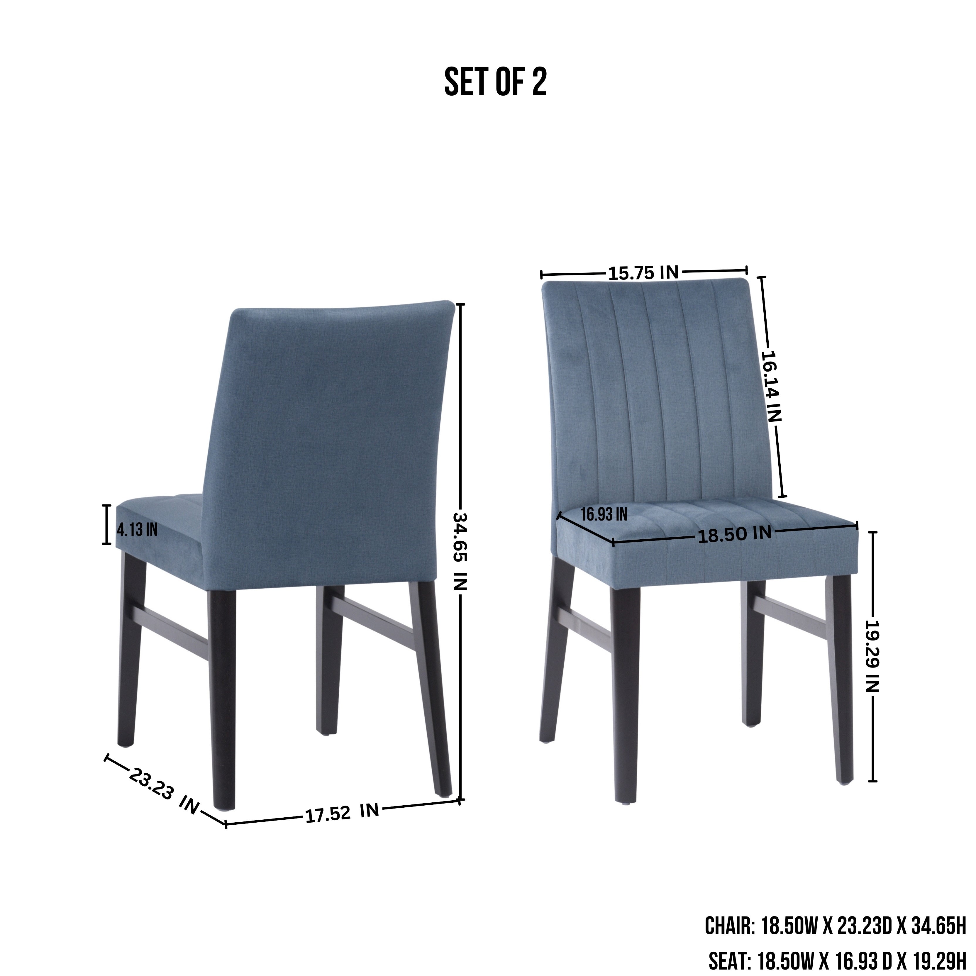 Roundhill Furniture Wendell Contemporary Upholstered Dining Chairs Set of 2 - Modern Kitchen & Dining Room Seating for Home & Restaurant Use
