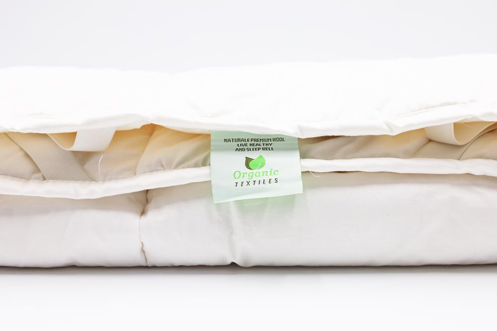 Premium Organic 100% Australian Wool Mattress Pad with Organic Cotton Cover - Twin XL Size | Moisture Wicking, Temperature Regulating, Ultra Soft & Breathable | Machine Washable for Easy Care | Perfect for Allergy Relief, Cool Sleep & Bedroom Comfort
