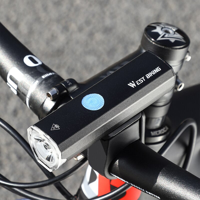 T6 LED USB Rechargeable Bike Headlight - 1600mAh Lithium Battery, Aluminum Alloy MTB Flashlight for Night Cycling & Commuting