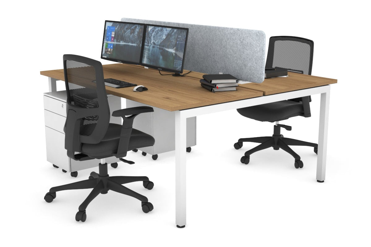 Quadro Square Legs 2 Person Office Workstation Desk - 1200L x 700W Modern Shared Workspace Solution for Home & Business Offices