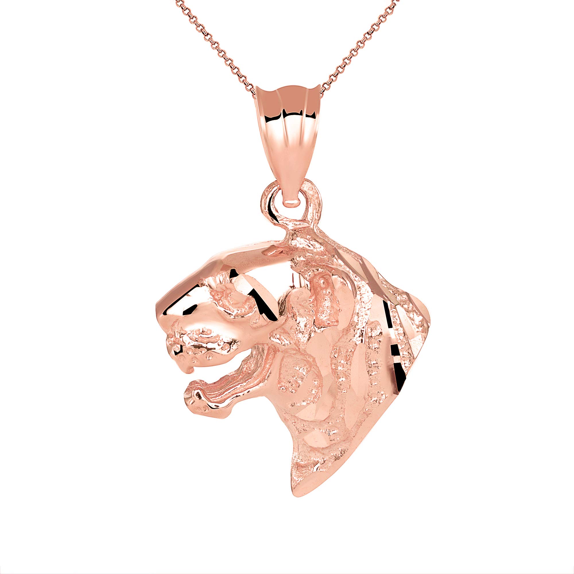 14K Gold Tiger Head Charm Pendant Necklace for Women - Elegant Animal Jewelry Gift for Birthday, Anniversary & Special Occasions