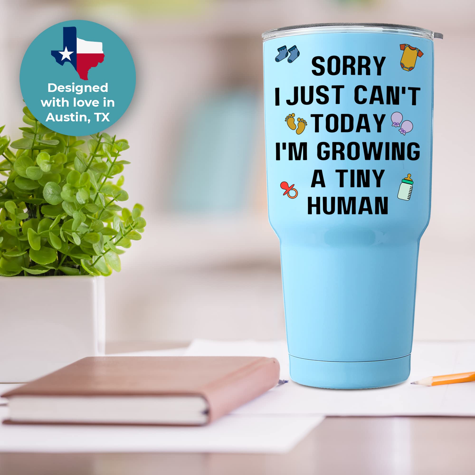 30oz Funny Pregnancy Tumbler - Best Gift for First Time Moms, Expecting Mothers & New Pregnant Women - Perfect for Baby Showers, Maternity Photos & Daily Hydration