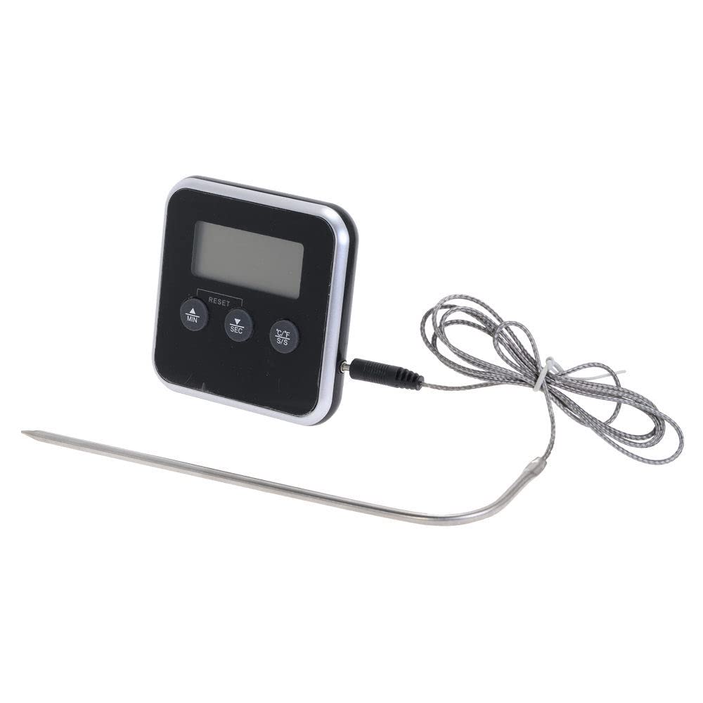 Wireless Digital BBQ Meat Thermometer with Timer - Stainless Steel Probe for Grilling, Smoking, Baking - Perfect for Steak, Chicken, Turkey & Outdoor Cooking