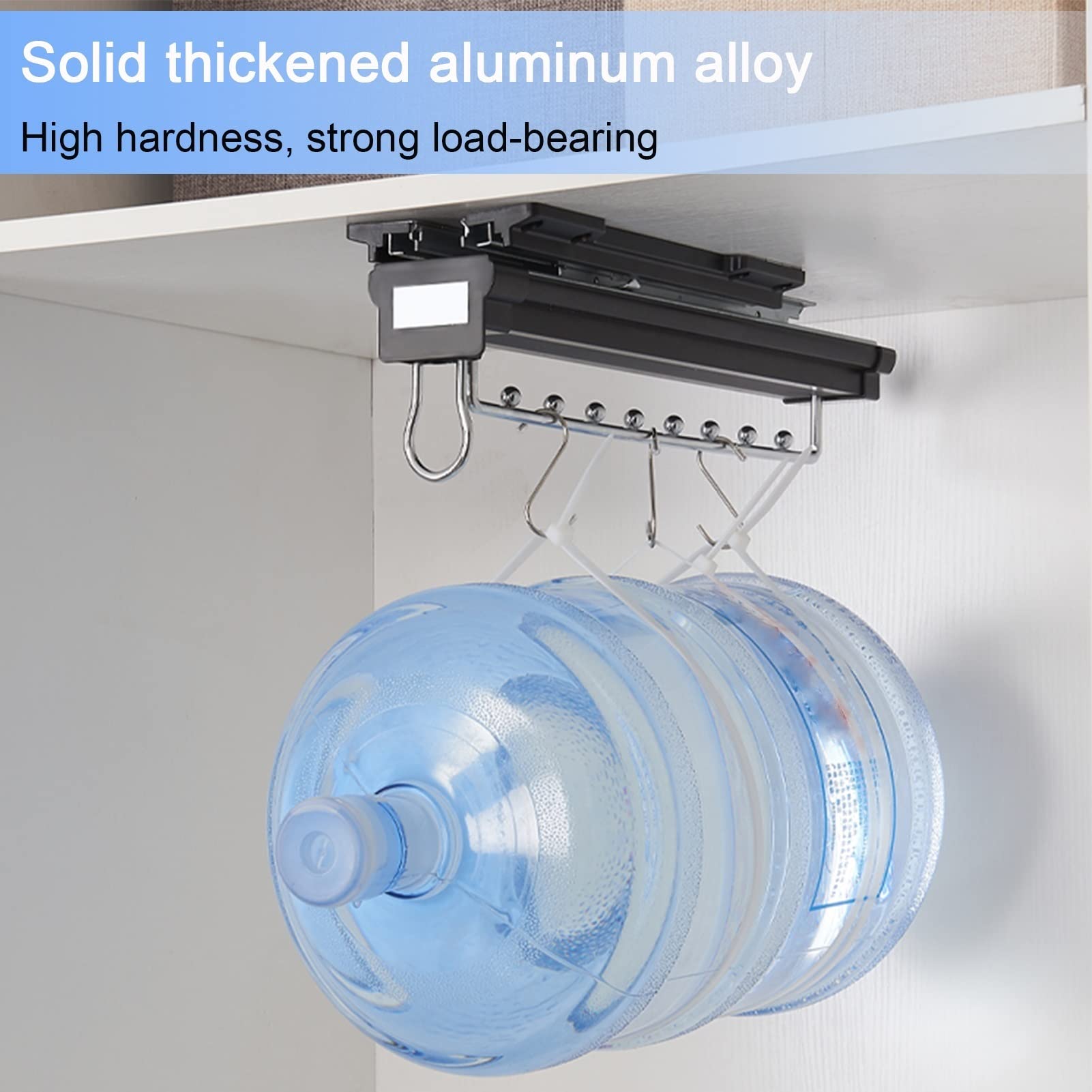 Extendable Metal Pull-Out Closet Valet Rod - Top Mount Clothing Rail Hanger Rack Bar for Wardrobe Organization | Space-Saving Closet Storage Solution for Hanging Clothes, Jackets & Accessories | Perfect for Bedroom, Walk-In Closets & Small Spaces