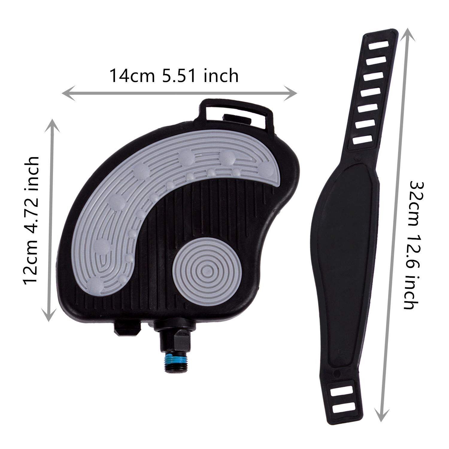 YBEKI Exercise Bike Pedals with Adjustable Straps - Compatible with Spin Bikes & Indoor Stationary Bikes - Non-Slip Design for Safe Workouts - 6 Month Warranty - Perfect for Home Gym, Cycling Training & Cardio Fitness