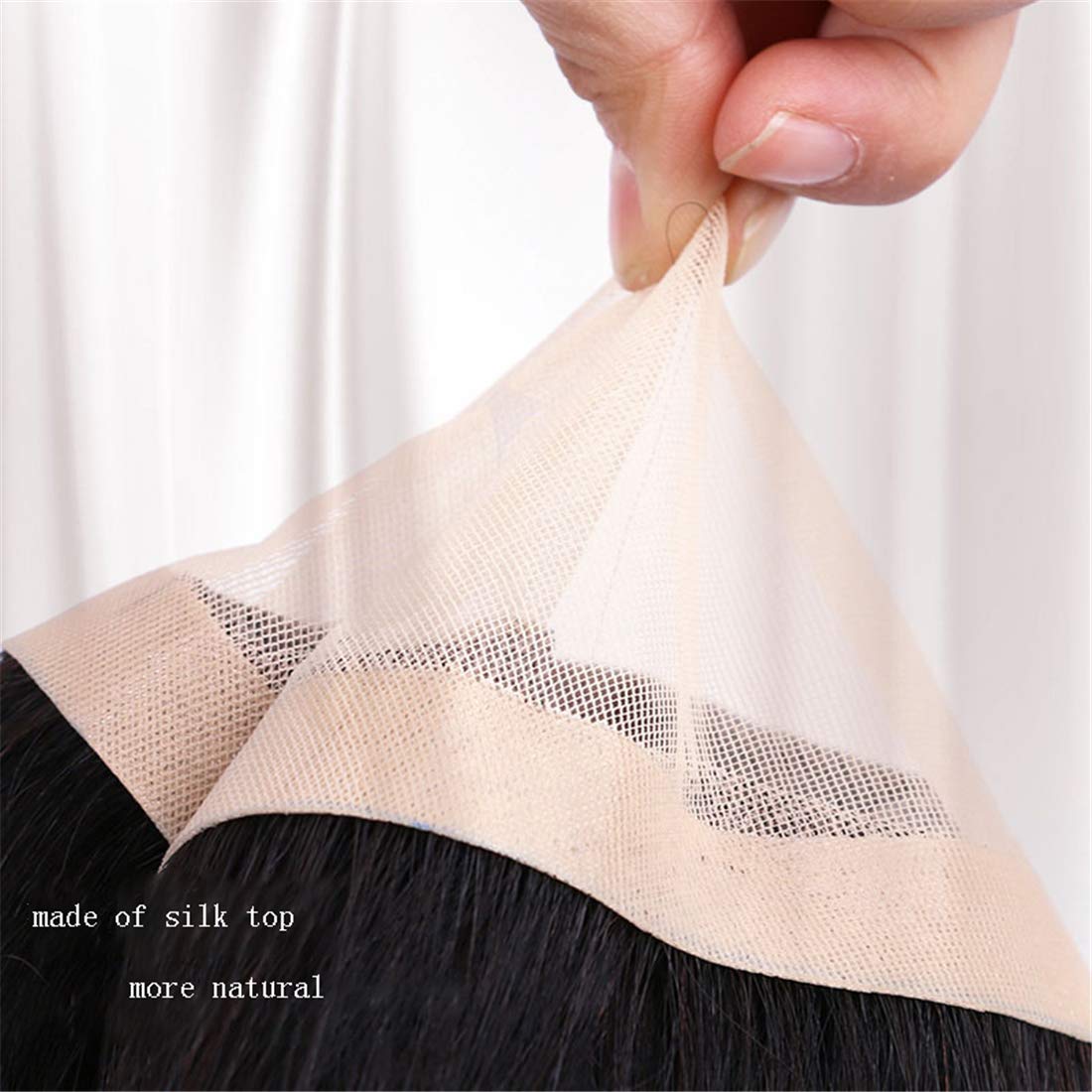 Remy Human Hair 6x6 Inch Large Silk Top Hair Crown Topper for Thinning Hair - 15