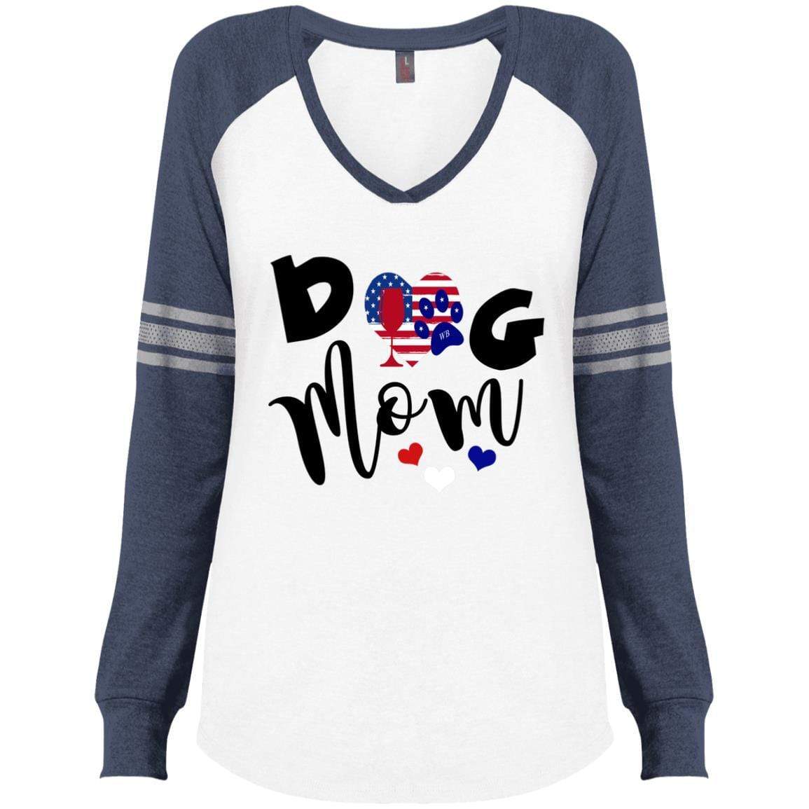 WineyBitches.Co Women's Long Sleeve V-Neck Gaming T-Shirt - Comfortable Casual Wear for Ladies Game Nights & Online Streaming