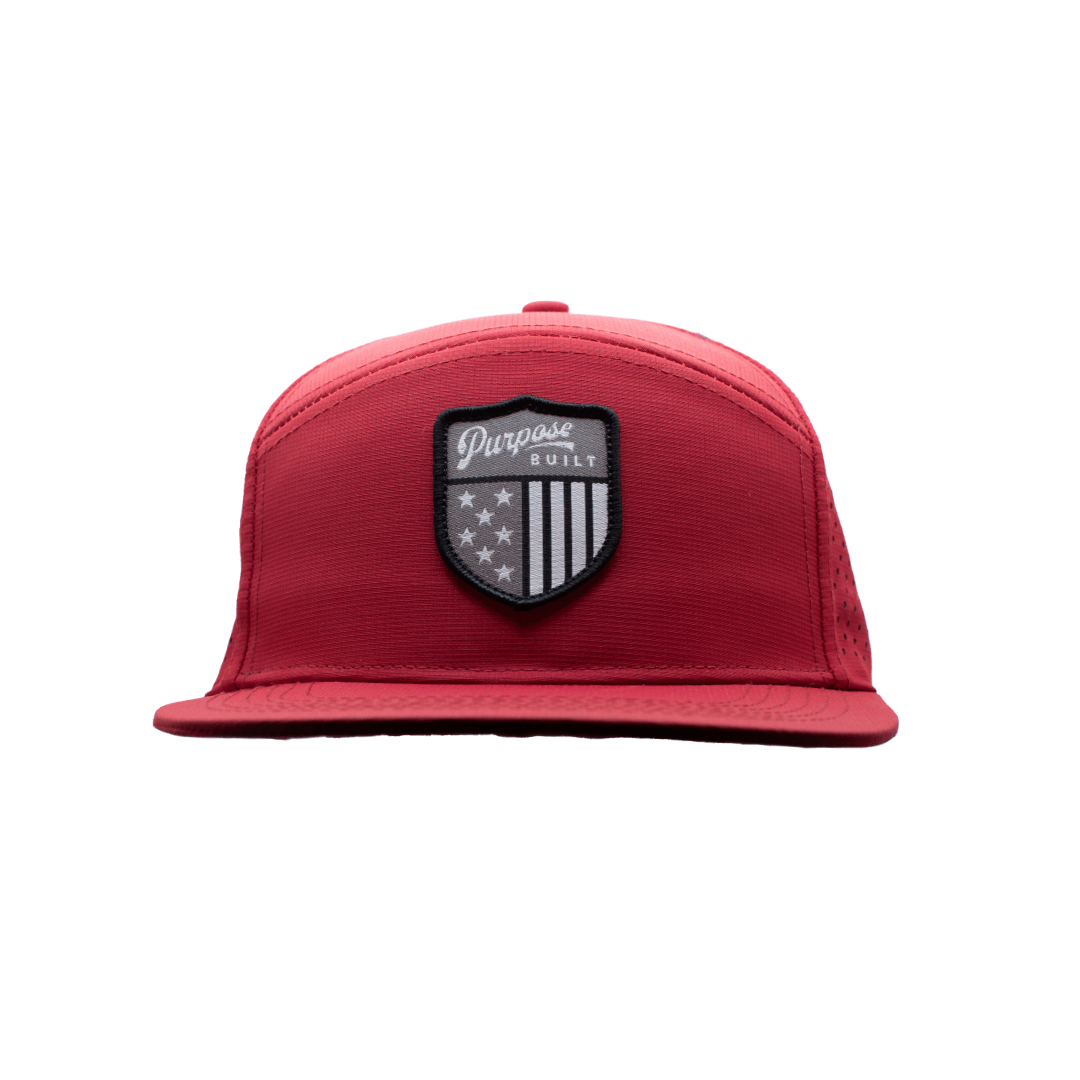 Waterproof Red Badge Hat - Adjustable & Lightweight for Outdoor Activities, Hiking, and Sports