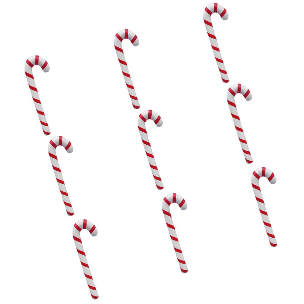 **Toyvian 9-Piece Inflatable Candy Cane Balloons - Christmas Decorations for Kids Party, Outdoor Lawn, Yard & Xmas Tree - Holiday Decor for Home, School & Festive Events**