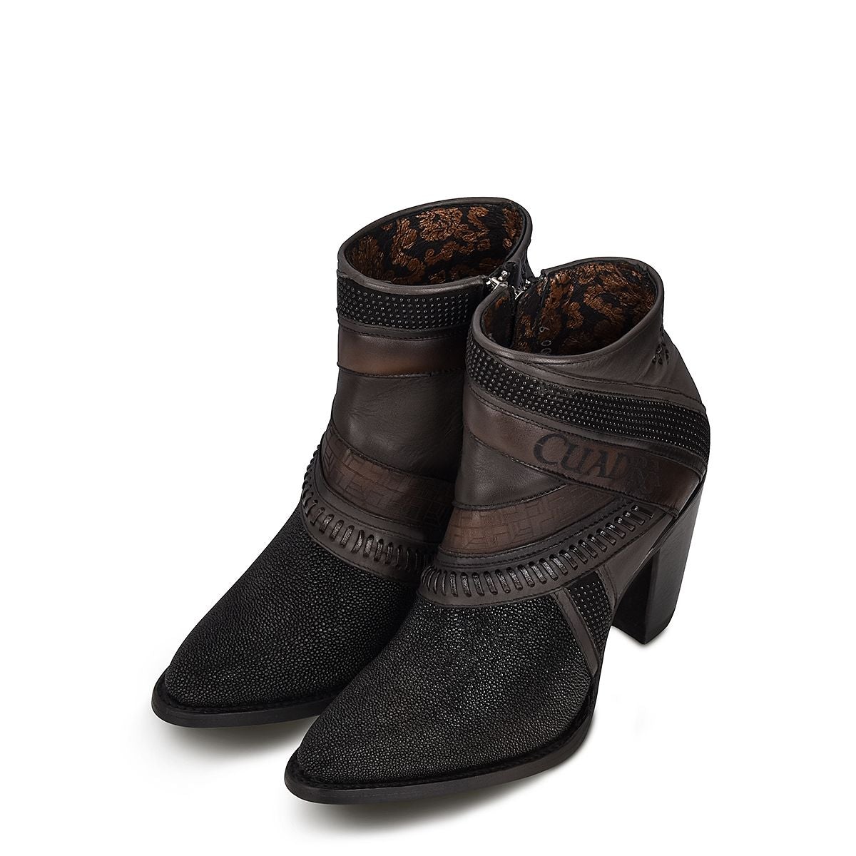 Women's Cuadra Black Casual Stingray Leather Ankle Boots - Stylish & Comfortable for Everyday Wear, Office, and Night Out