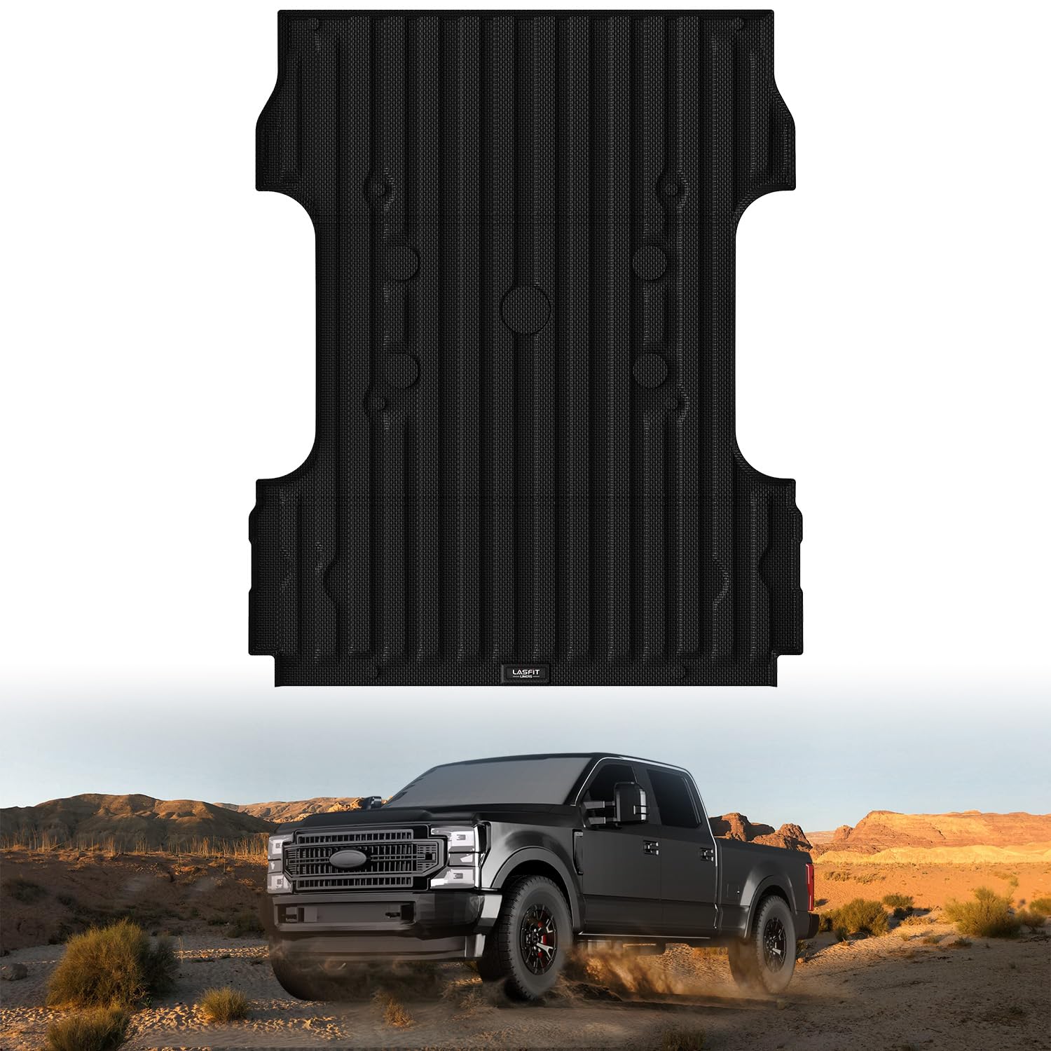 LASFIT Heavy Duty TPE All-Weather Truck Bed Mat for Ford F250 F350 F450 (2017-2025) | 6.75ft/81.9