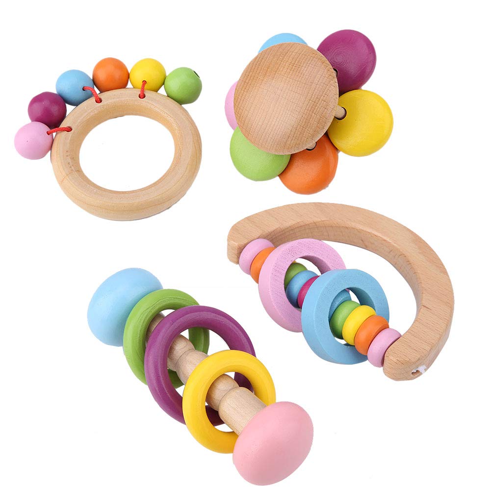 EVTSCAN 4 PCS Natural Wooden Bird Chewing Toys for Small & Medium Parrots - Safe Cage Biting Blocks for Beak Exercise & Stress Relief - Perfect for Cockatiels, Conures, Lovebirds, and Budgies (Great for Playtime & Mental Stimulation)