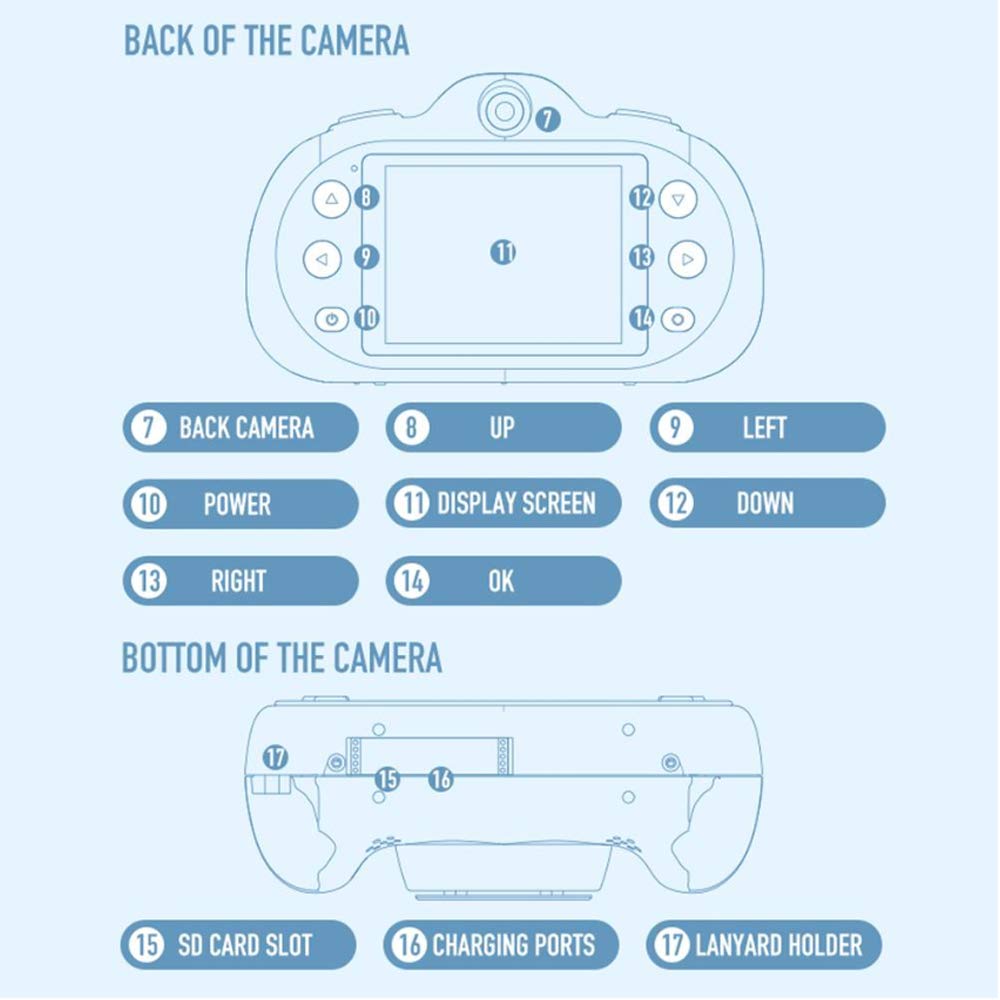 8MP HD Mini Digital Camera for Kids - Waterproof Dual Lens DSLR Style with 2.4