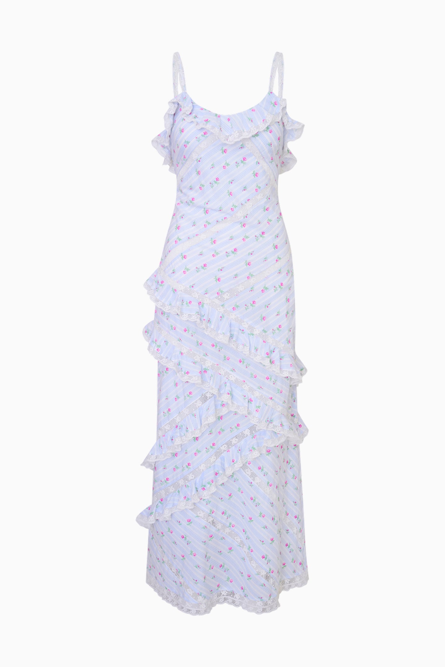 Elegant Nocelle Cotton Ruffle Maxi Dress for Women - Flowy Summer Beach Dress with Pockets, Boho Chic Long Dress for Vacation, Party, or Casual Wear