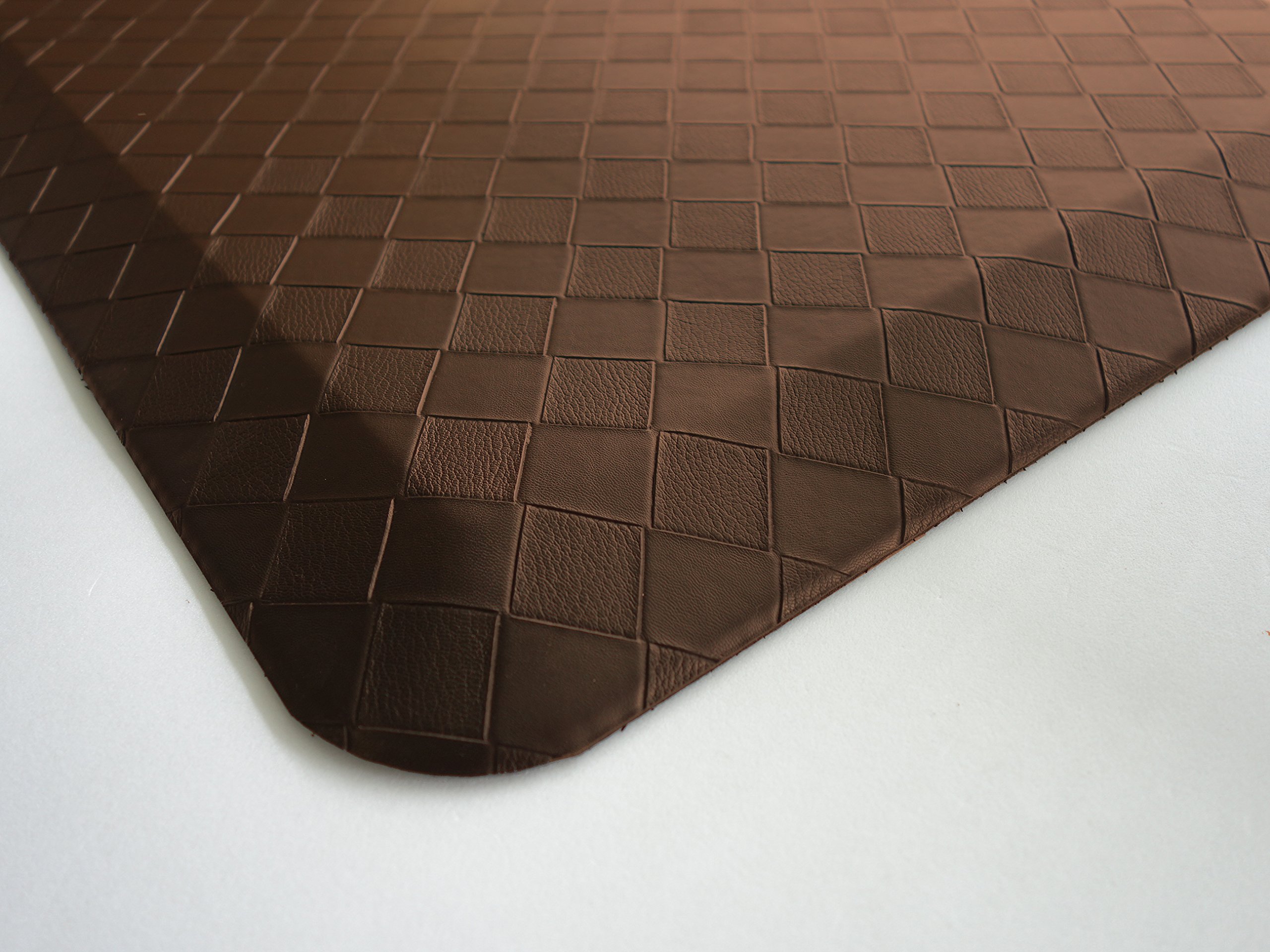 Elegant Comfort Anti-Fatigue Standing Kitchen Mat - Oversized 39x20 Inches with Non-Slip Backing - Perfect for Cooking, Baking, and Dishwashing in Brown