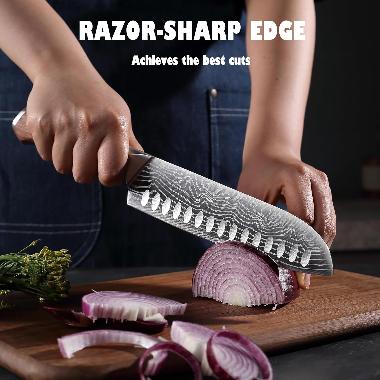YOTSUBA 7-Piece Kitchen Knife Set - High Carbon Stainless Steel Sharp Knives with Ergonomic Handle for Professional Chefs & Home Cooking | Perfect for Meat Cutting, Vegetable Chopping & Food Prep