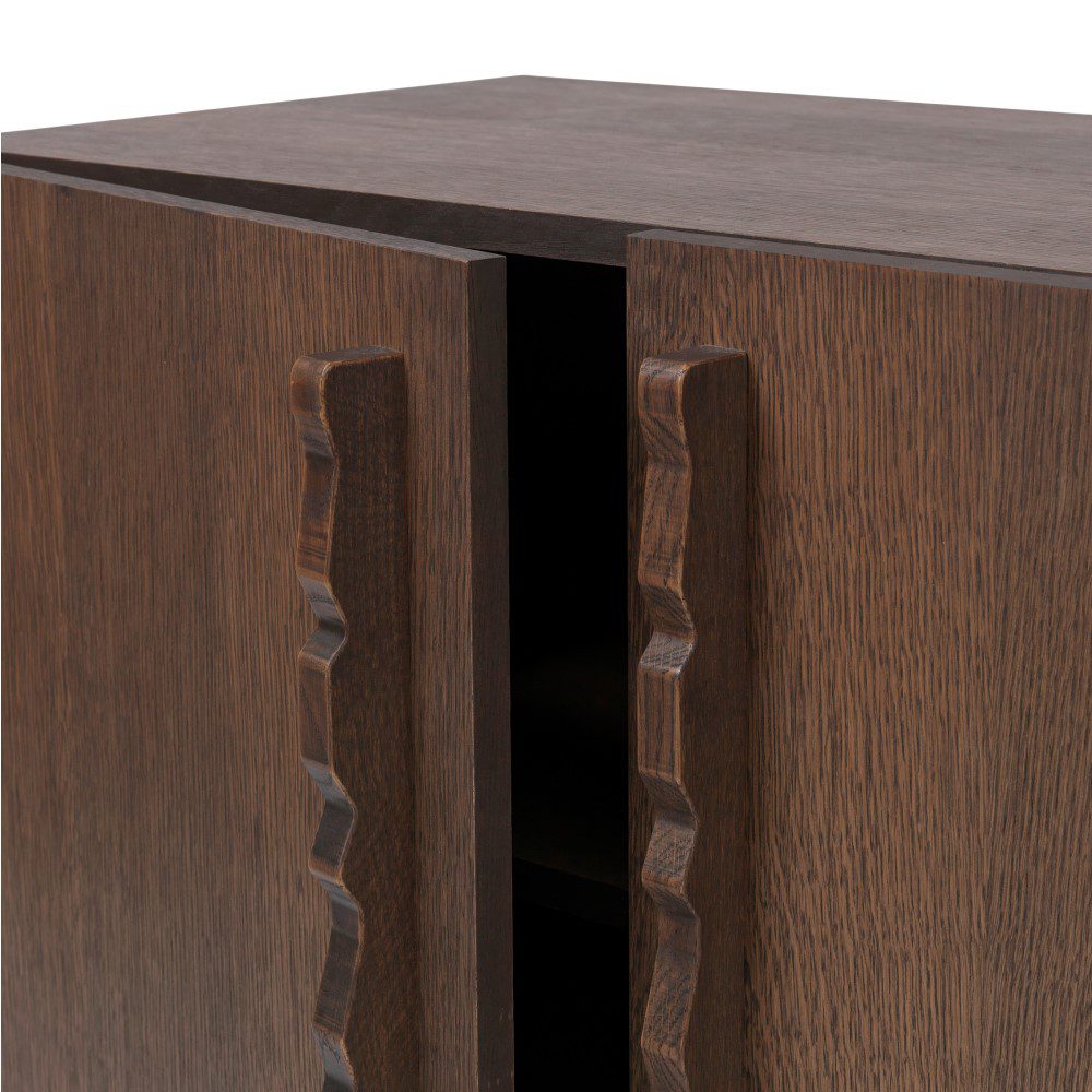 FERM LIVING Unda Sideboard - Dark Stained Oak Modern Storage Cabinet for Living Room, Bedroom & Dining Room | Scandinavian Design Sideboard with Shelves & Drawers