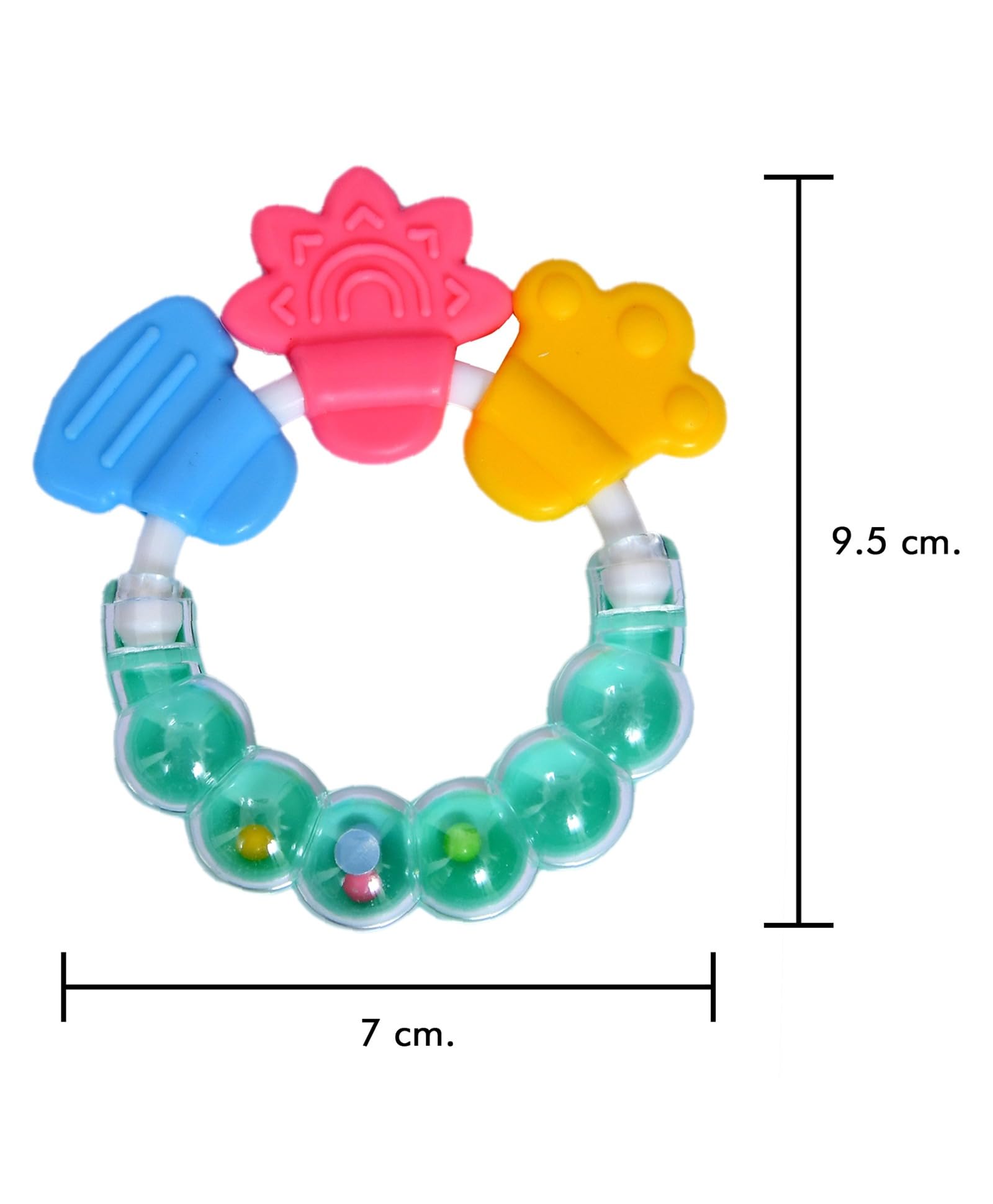 **JoyBuzz Silicone Baby Rattle Teether - BPA-Free, Natural & Organic Teething Toy for Infants, Toddlers & Kids | Soft, Safe & Soothing for Sore Gums - Perfect for Home, Travel & Daycare (Green)**