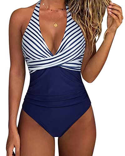 #1 White Blue Striped