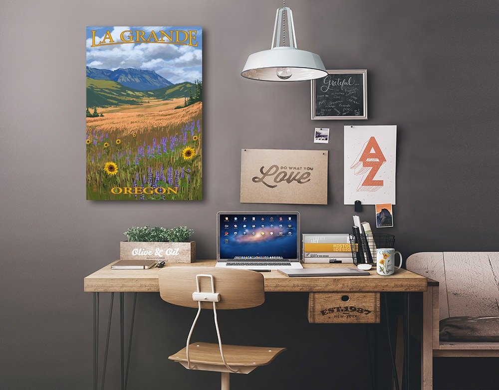 La Grande Oregon Mt. Emily Landscape Art - 16x24 Wrapped Canvas Wall Decor for Living Room, Bedroom & Office - Nature Inspired Home Artwork