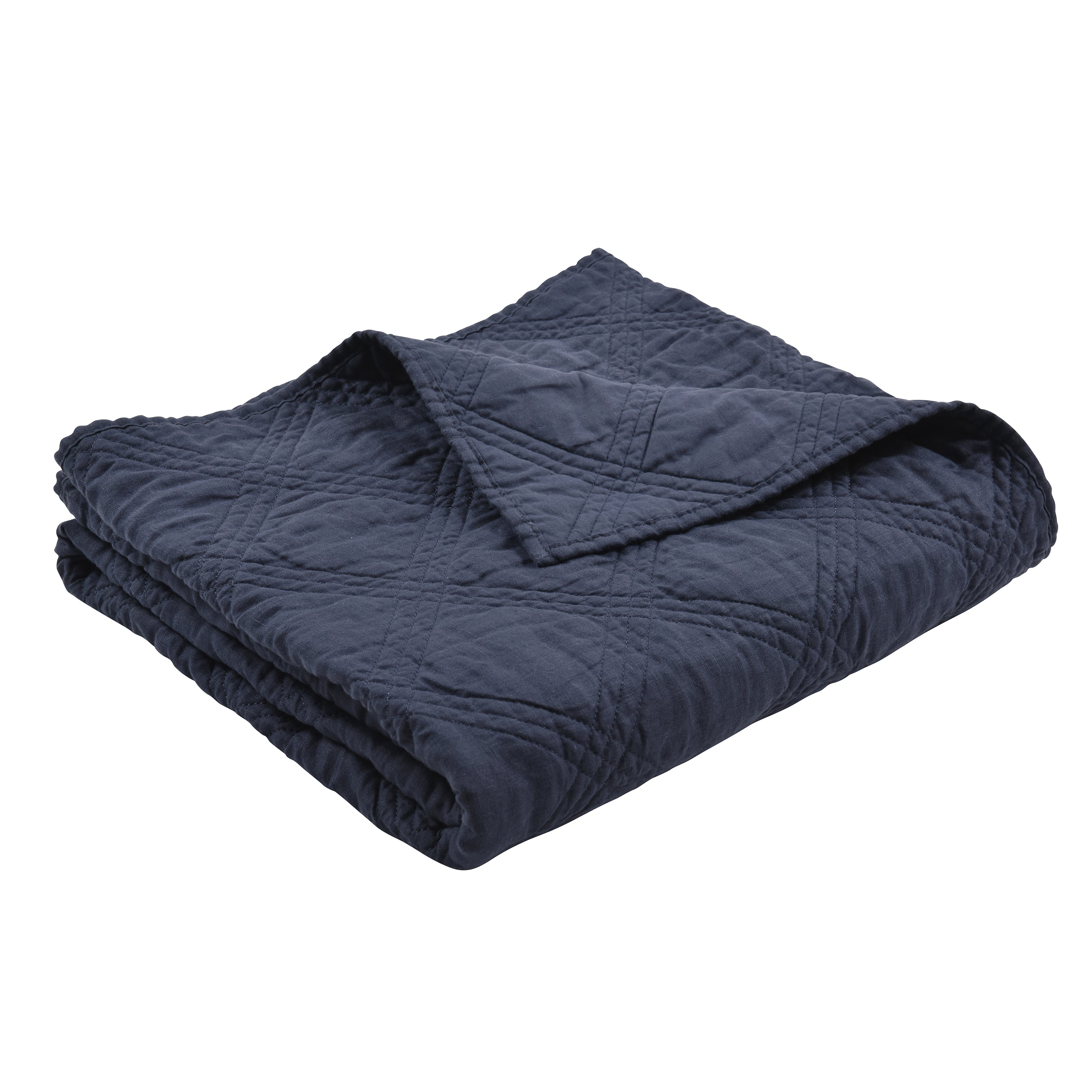 Soft Washed Linen Quilted Throw Blanket - Lightweight & Breathable for All Seasons - Perfect for Sofa, Bed, or Outdoor Picnics