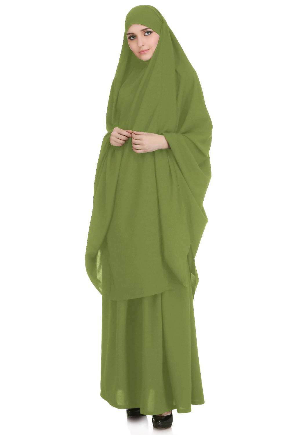Free Size Jilbab/Khimar & Skirt Set - Breathable Nida Fabric for Muslim Women - Perfect for Prayer, Daily Wear & Special Occasions