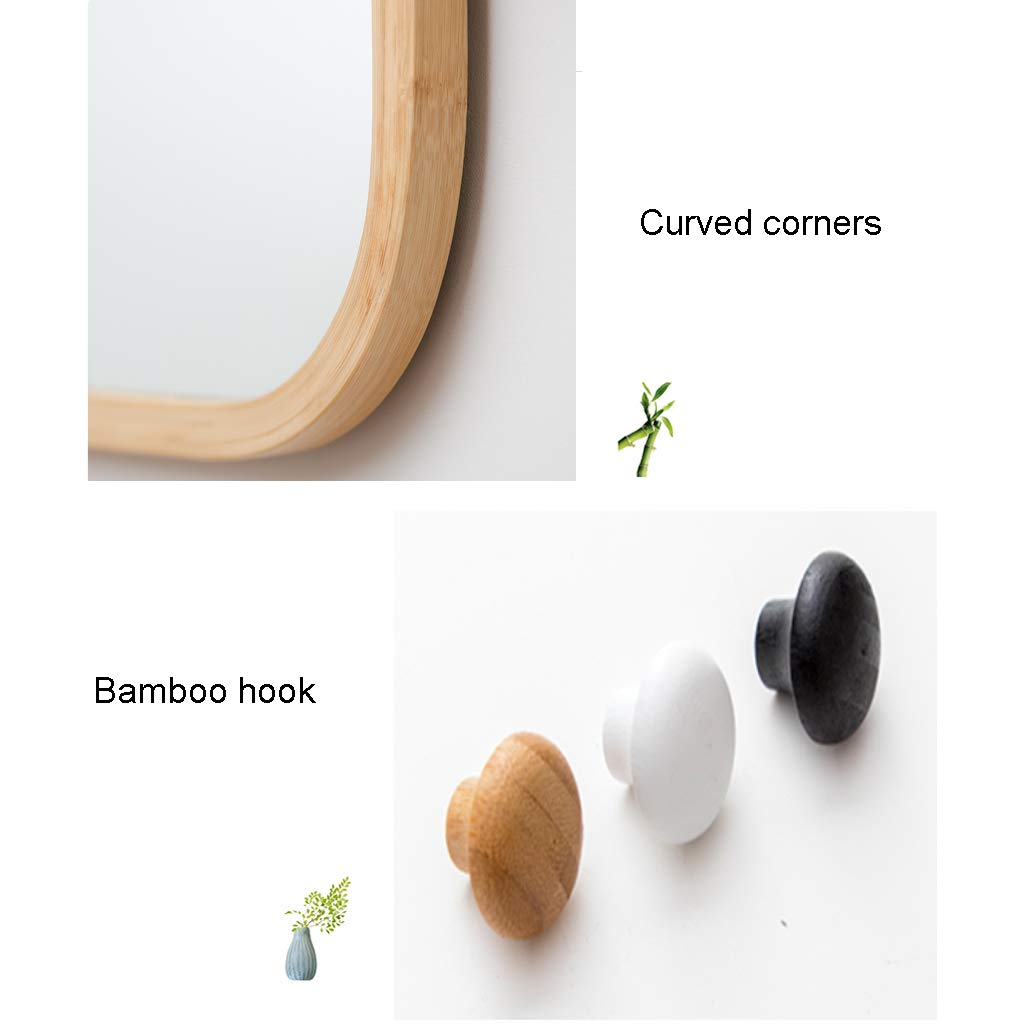 Bamboo Framed Full-Length Wall Mirror - 43×74cm Dressing & Decorative Mirror for Living Room, Bedroom & Entryway - Perfect for Home Decor, Outfit Checks & Space Enhancement