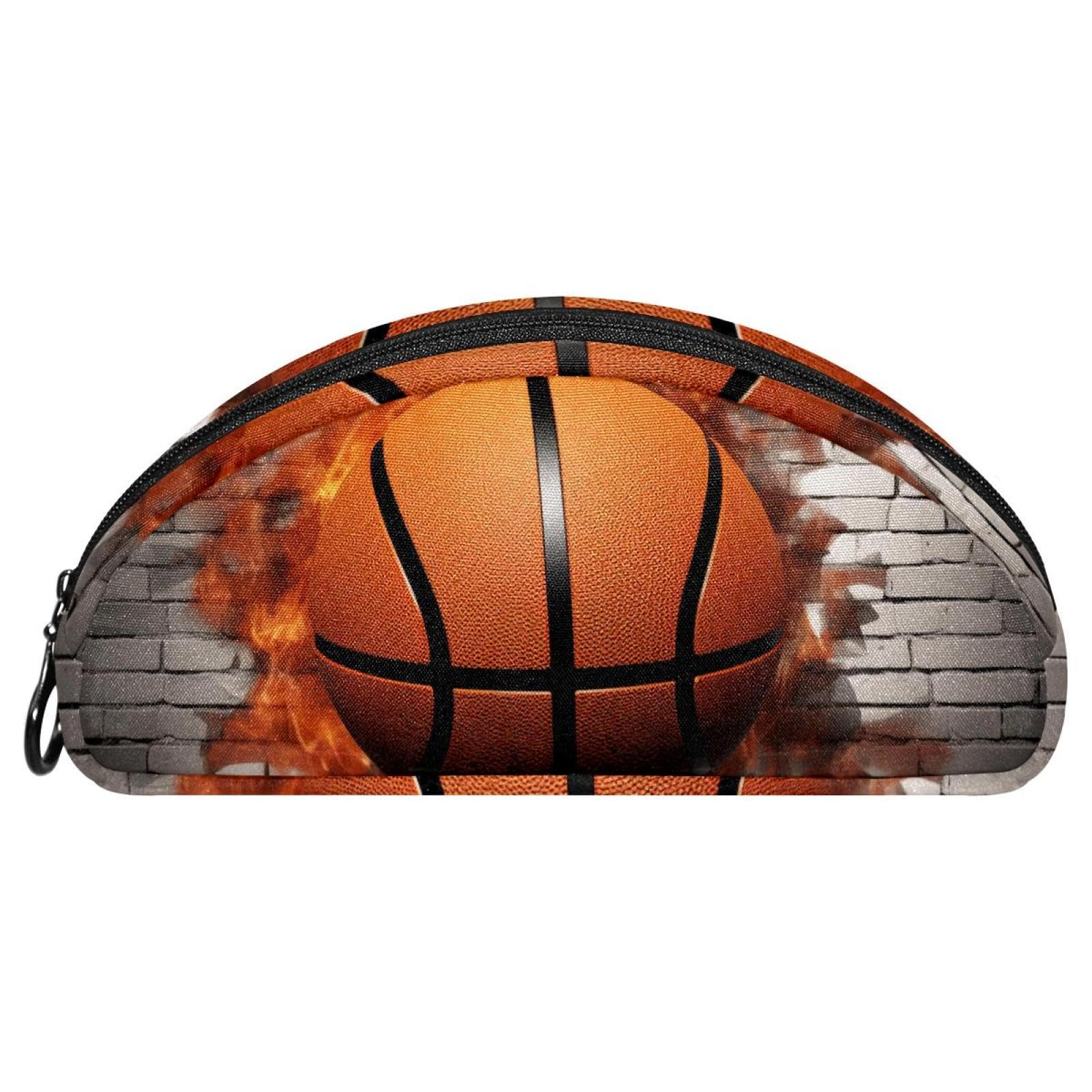 3D Basketball Pattern Pencil Pouch - Small Pen Case for School, Office & Travel - Durable Zippered Pencil Holder for Students, Artists & Professionals - Perfect for Organizing Pens, Pencils & Art Supplies