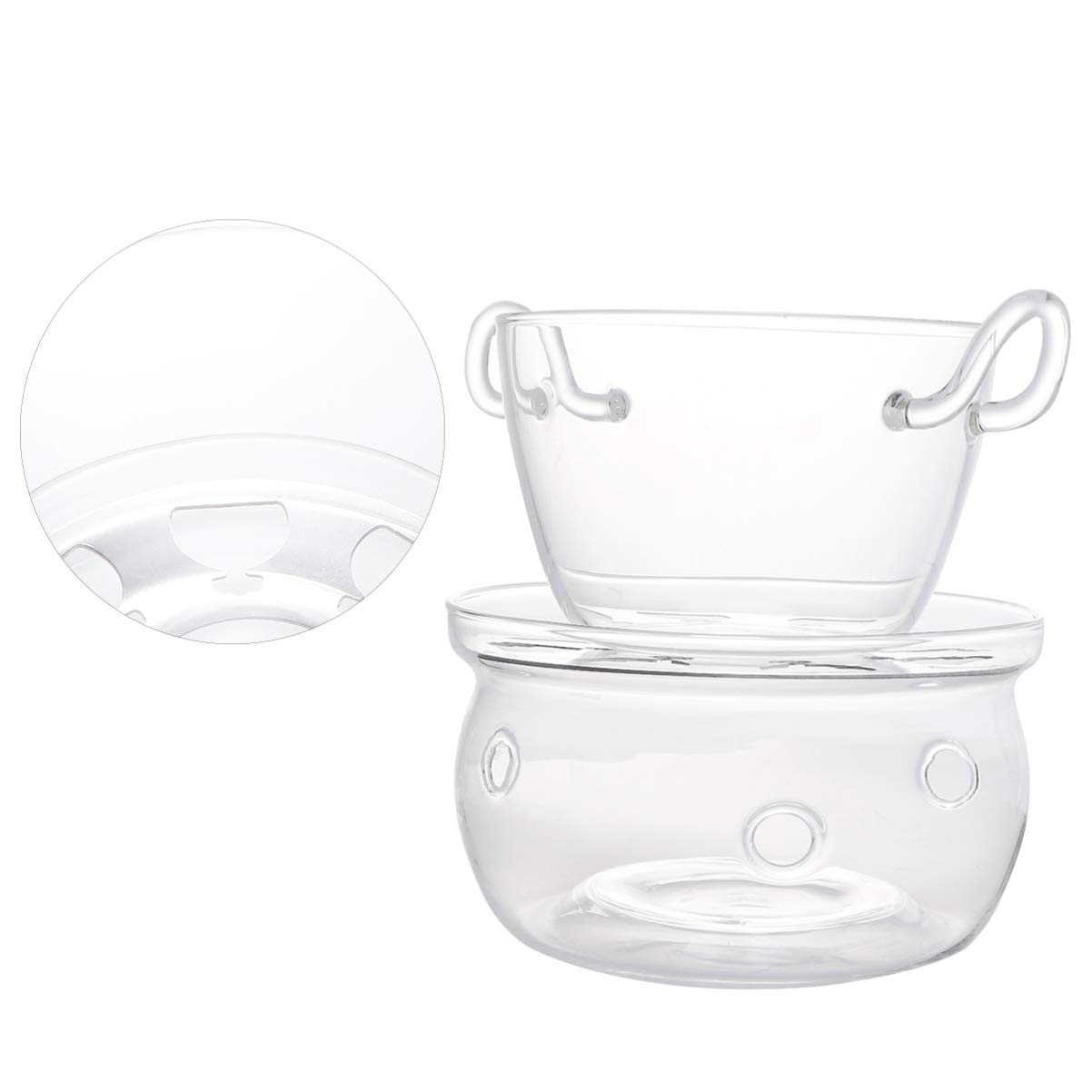 NUOBESTY Stainless Steel Chocolate Melting Pot Set - Double Boiler Fondue Pan for Cheese, Candy & Chocolate - Mini Chocolates Glass Milk Powder Can - Perfect for Home Baking, Dessert Making & Candy Crafting