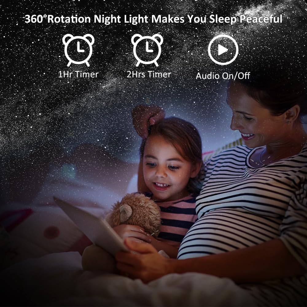 4K Elec3 Star Projector - Ultra Clear Galaxy Night Light with 12 Replaceable Discs, 360° Rotation Planetarium Projector for Bedroom & Kids Room | Perfect for Stargazing, Relaxation, Birthday & Valentine's Gift