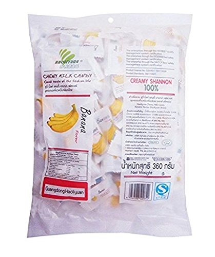 Delicious Chewy Milk Candy - Banana Flavor, 360g (100 Pellets) per Bag | Soft & Sweet Treat for Snacking, Parties & Gifts | Perfect for Kids, Office Snacks & Dessert Lovers