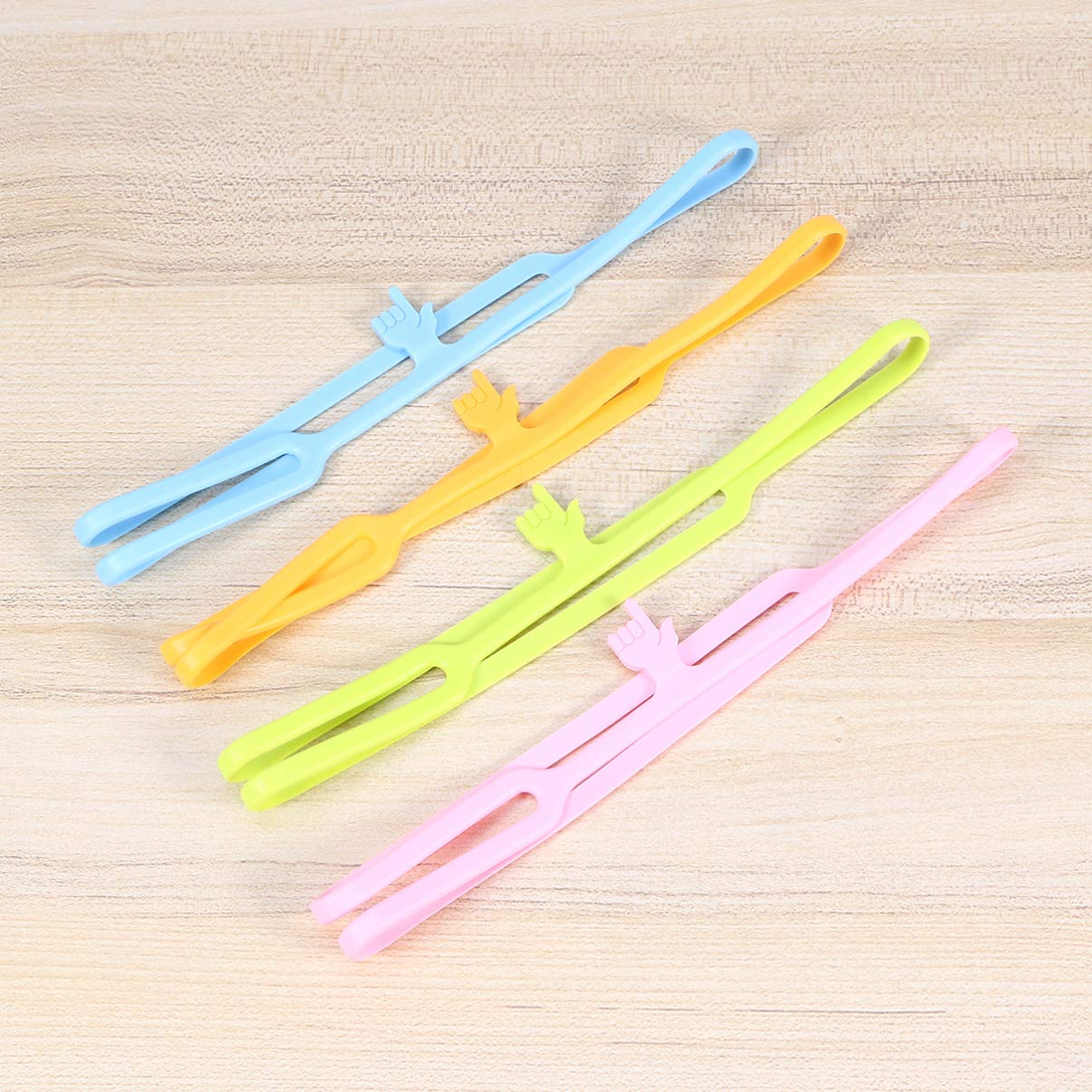 4pcs Cute Cartoon Silicone Bookmarks - Non-Slip Finger Bookmark Set for Kids & Adults - Perfect for Reading, Studying, and Gift Giving