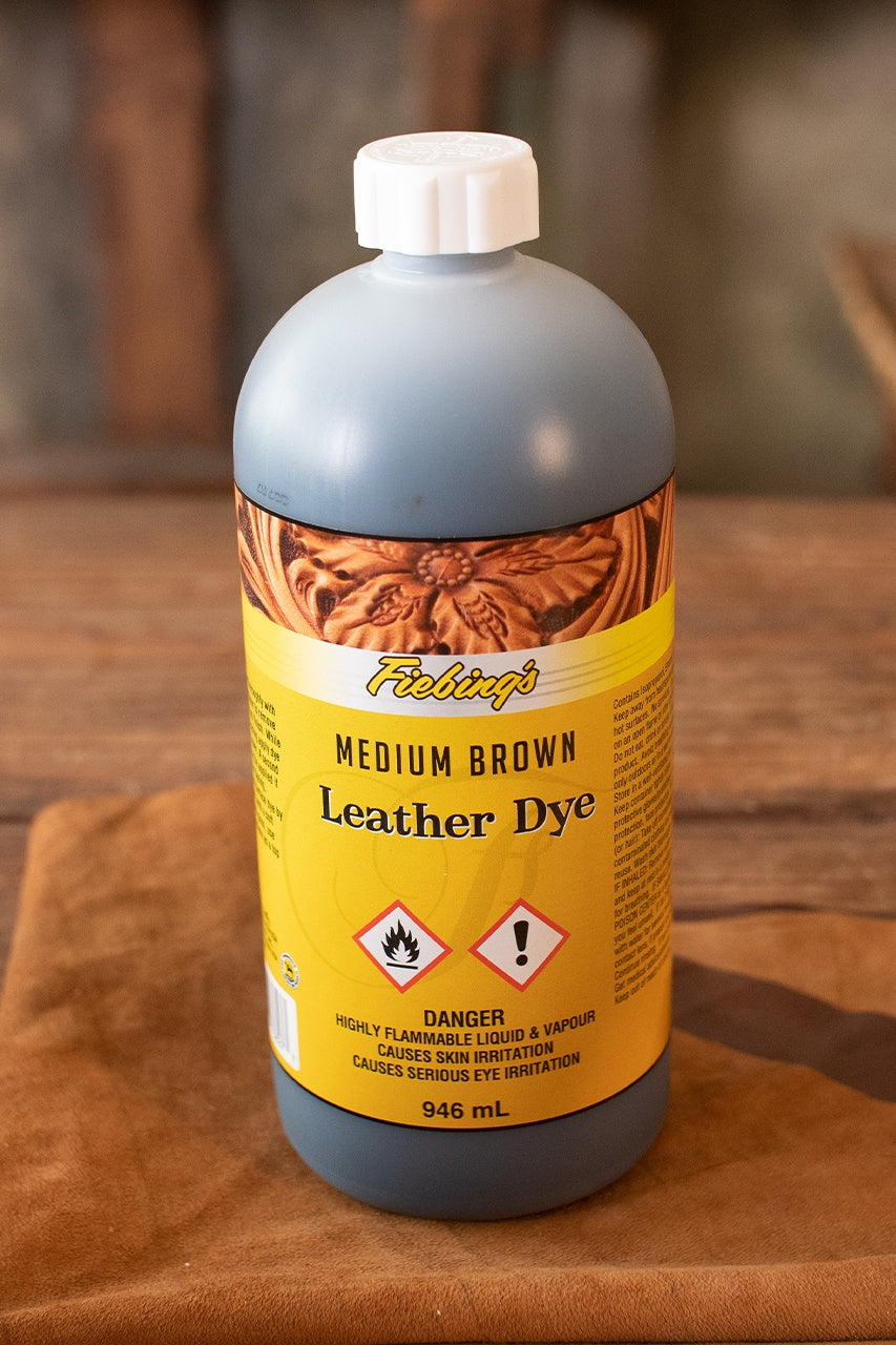 Fiebing's Medium Brown Leather Dye 32oz (946ml) - Professional Leather Coloring for Shoes, Bags, Furniture & DIY Projects
