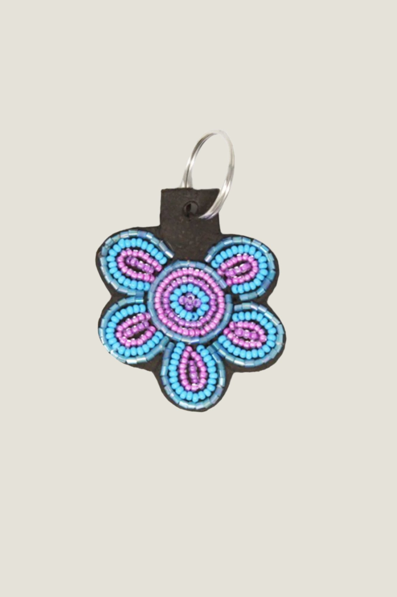 Turquoise & Pink Floral Keychain - Elegant Handbag & Car Keys Accessory for Women | Perfect Gift for Birthdays, Weddings & Everyday Use