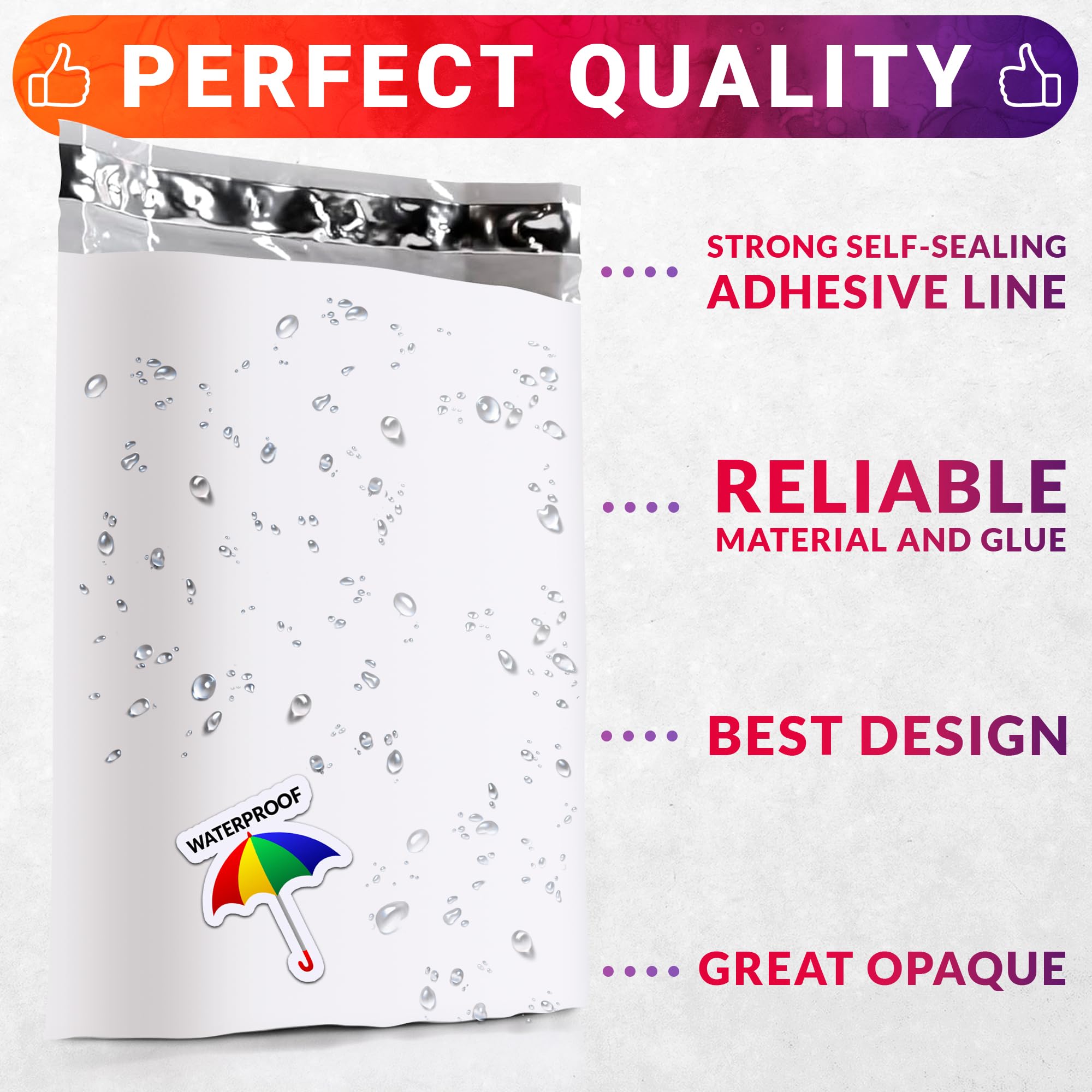 ABC White Gusseted Poly Mailers 13x16x4 Inch - 500 Pack of Expandable Shipping Bags for Clothing, 2.5 Mil Durable Polyethylene Envelopes - Perfect for Ecommerce, Retail Packaging & Online Store Shipments