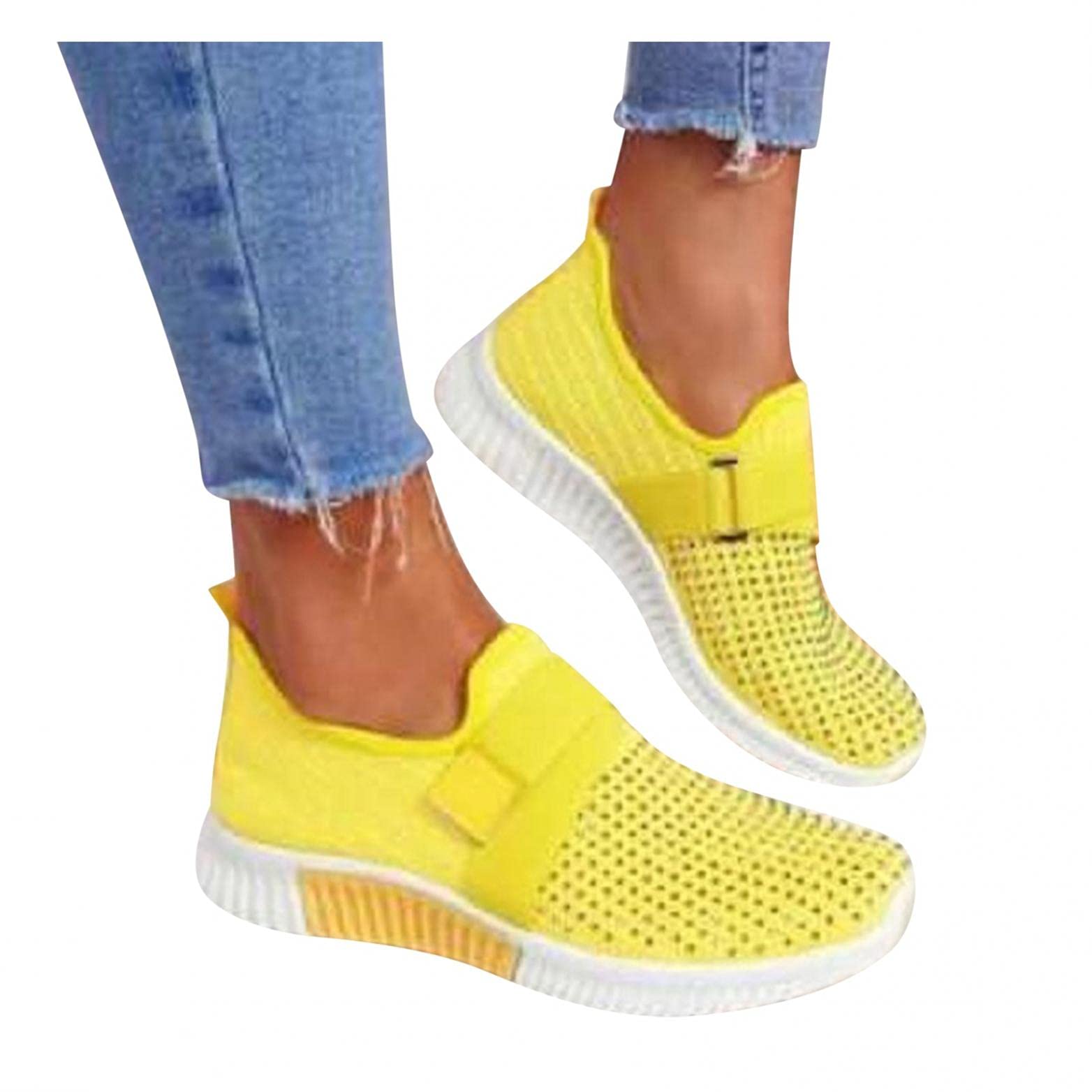 Masbird Women's Lightweight Slip-On Sneakers - Breathable Walking Shoes with Platform for Running, Tennis & Sports | Wide Width Comfort for All-Day Wear (Office, Gym, Travel)