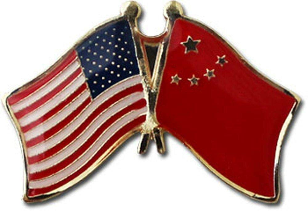 USA American China Friendship Flag Bike Hat Lapel Pin - Motorcycle Accessories & Clothing Studs (Pack of 24) - Perfect for Biker Gear, Caps, Jackets & Patriotic Events