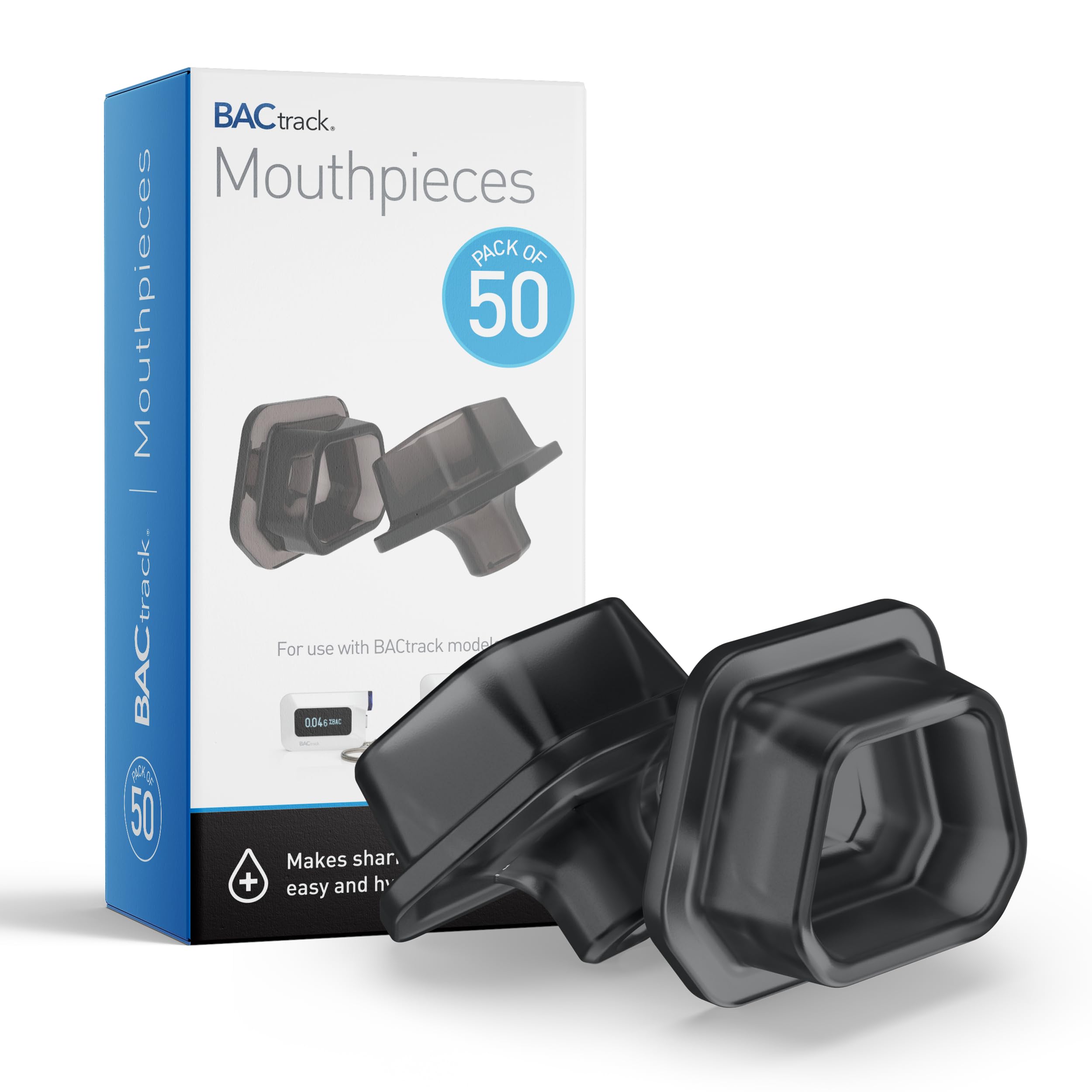 BACtrack C-Series Breathalyzer Mouthpieces (50 Pack) - Compatible with BACtrack C6 & C8 Alcohol Testers | Disposable Mouthpieces for Personal & Professional Use | Workplace Testing, Law Enforcement & Home Safety