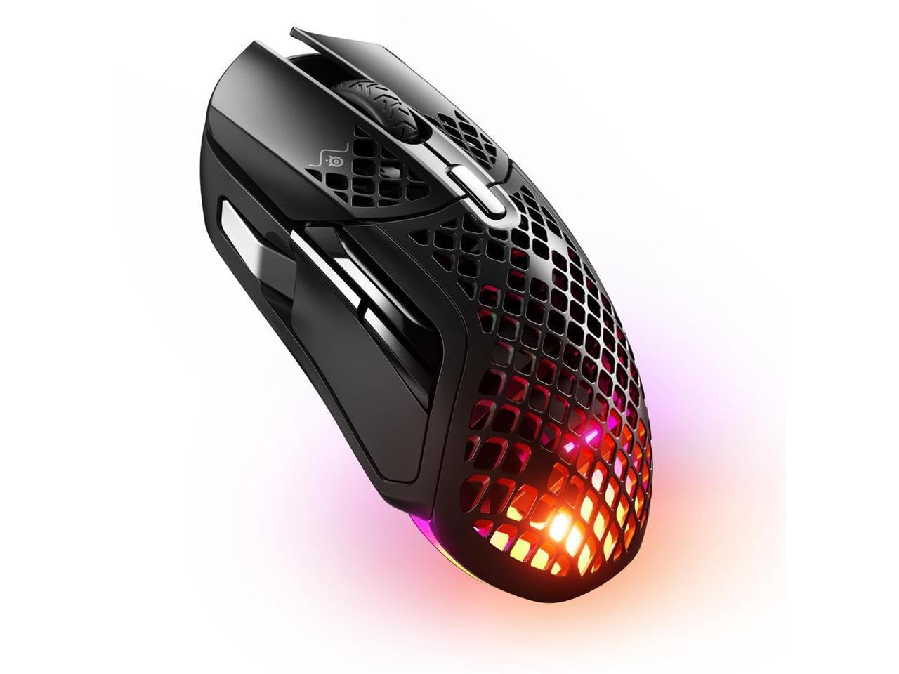 SteelSeries Aerox 5 Wireless RGB Gaming Mouse - Ultra-Lightweight Water Resistant Design with 18K DPI TrueMove Air Sensor - 9 Programmable Buttons for PC/Mac Gaming (Bluetooth/2.4GHz) - Perfect for FPS, MOBA & Esports Competitions