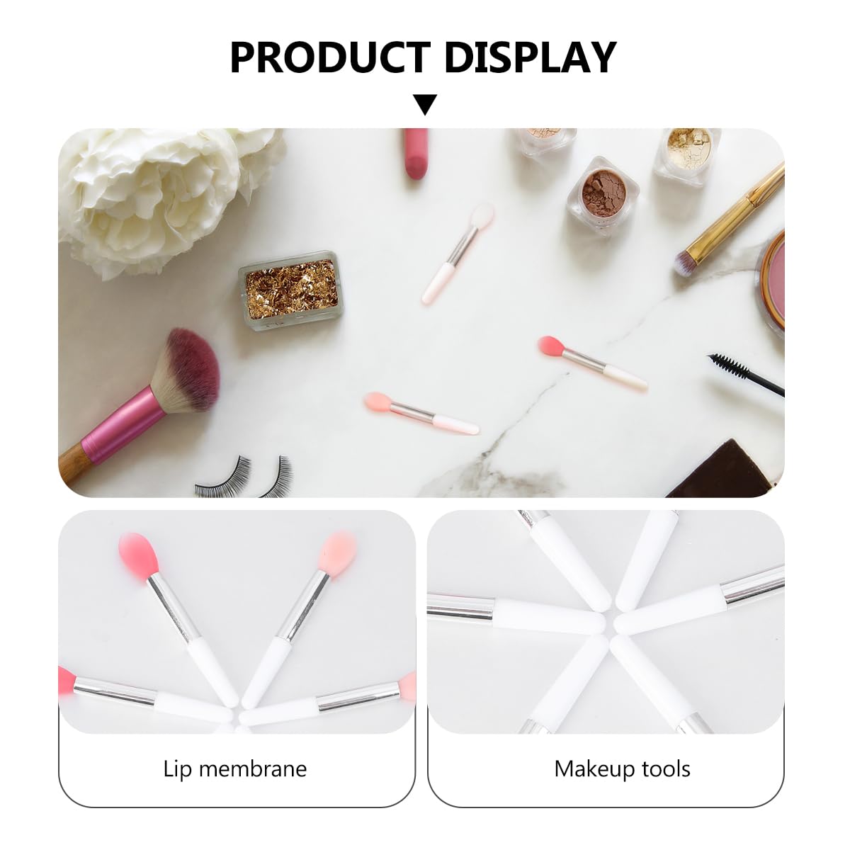 6Pcs Silicone Lip Brush Set - Lip & Eyeshadow Applicator for Lip Oil & Gloss - Perfect for Makeup Kits & Travel