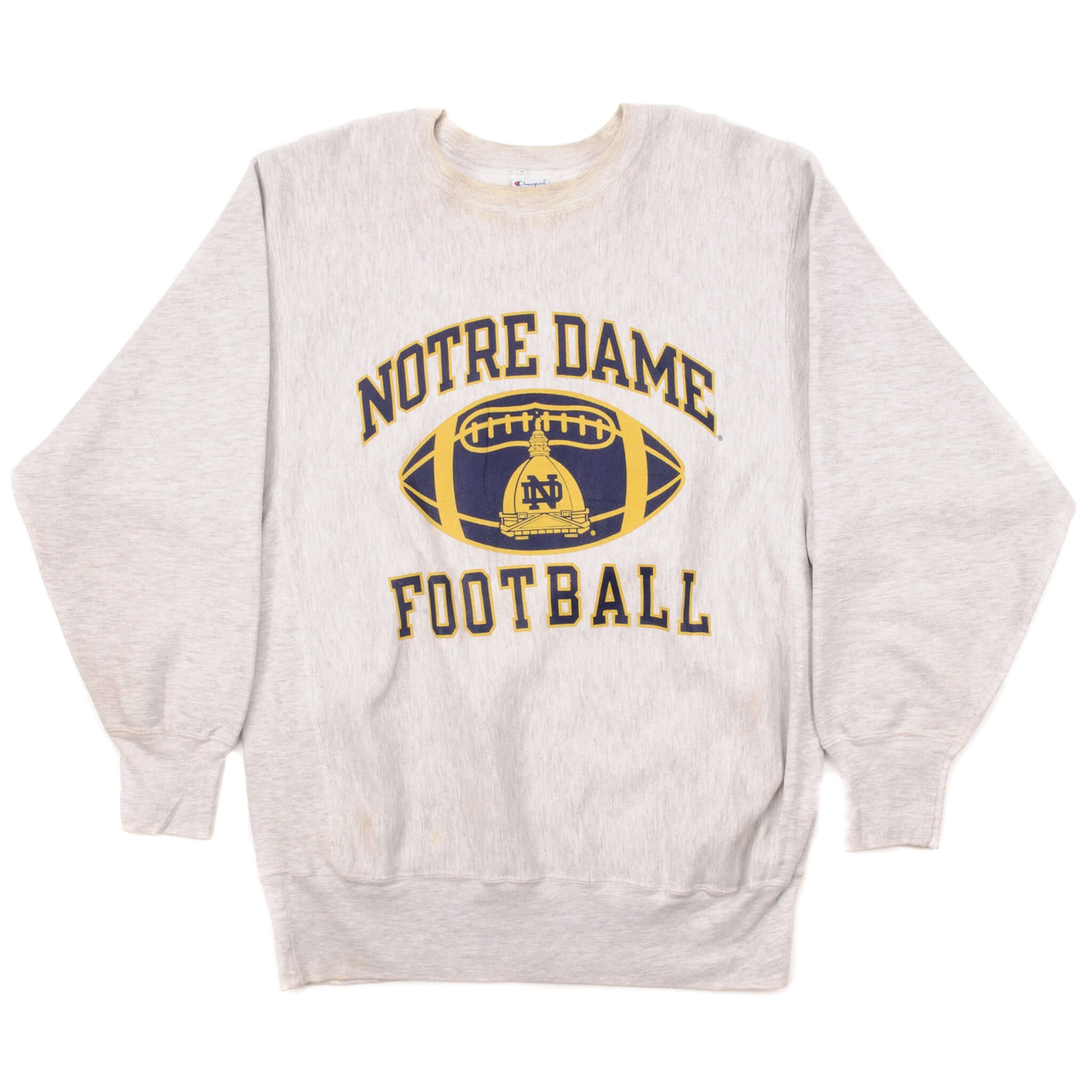 Vintage Champion Reverse Weave Notre Dame Football Sweatshirt 1990s Large - Retro College Sports Apparel for Game Day & Casual Wear