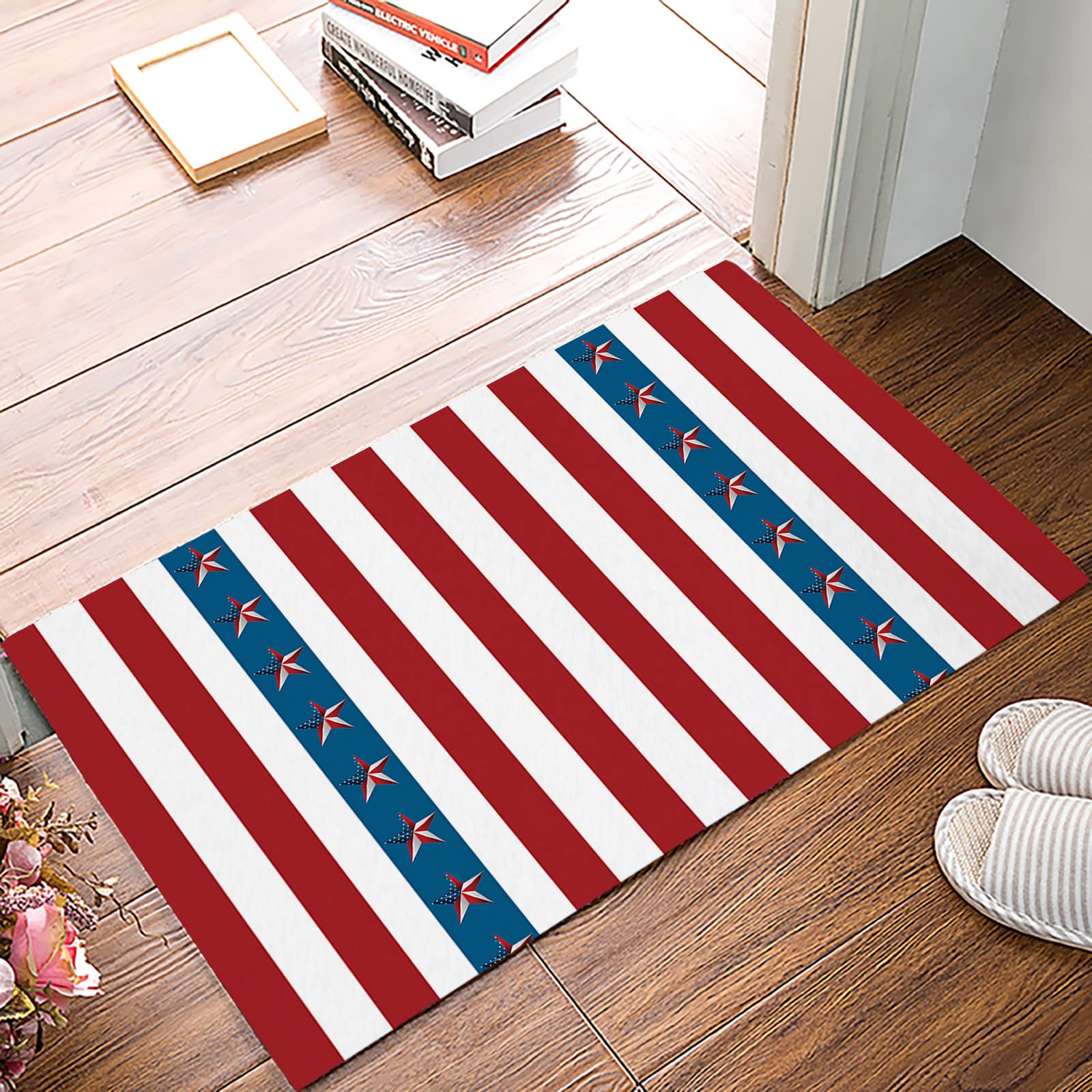 American Patriotic Stars & Stripes Doormat 20x32 - Outdoor Welcome Mat for Home & Entryway Decor