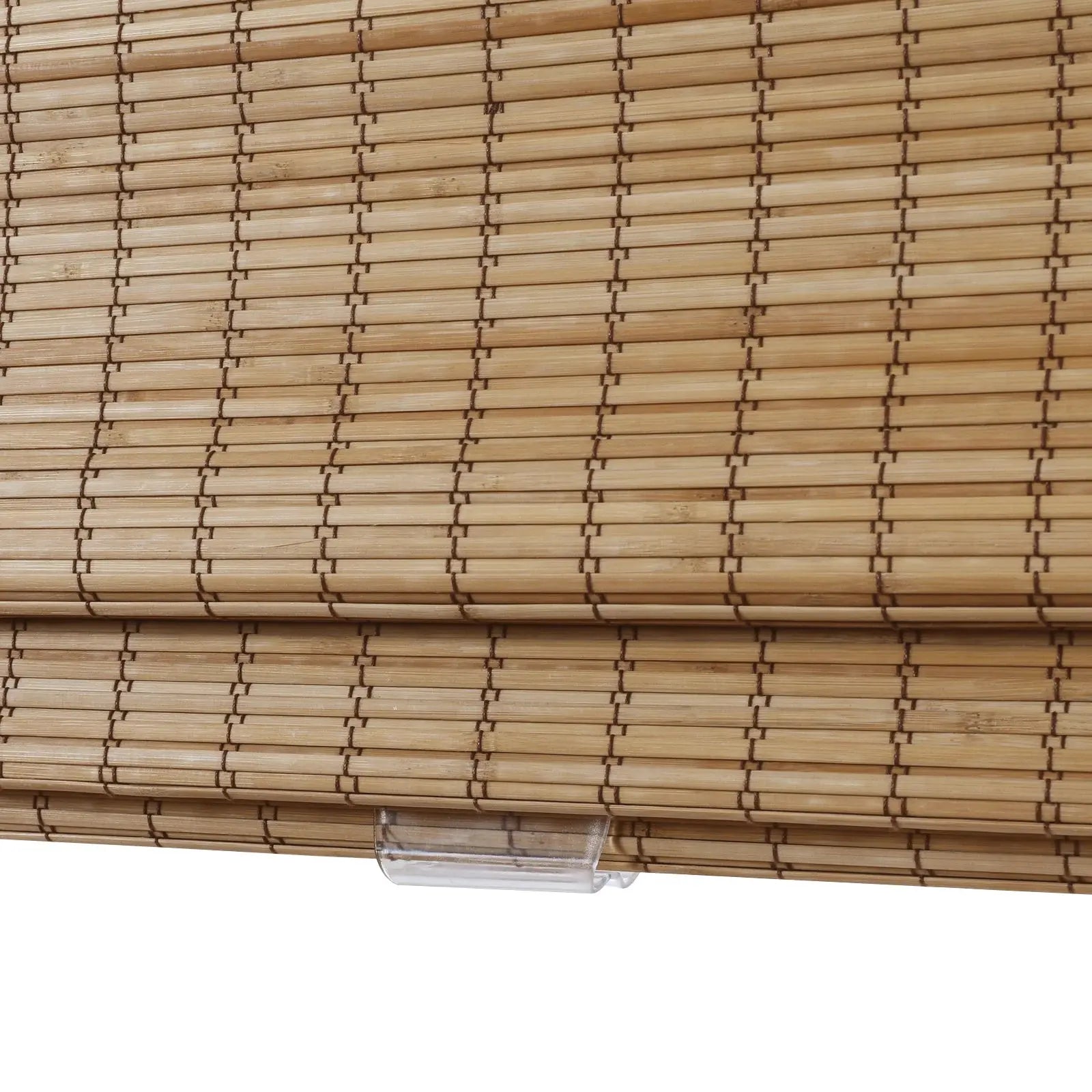 Sybil Bamboo Roman Shade in Flax - Natural Eco-Friendly Window Treatment for Living Room & Bedroom