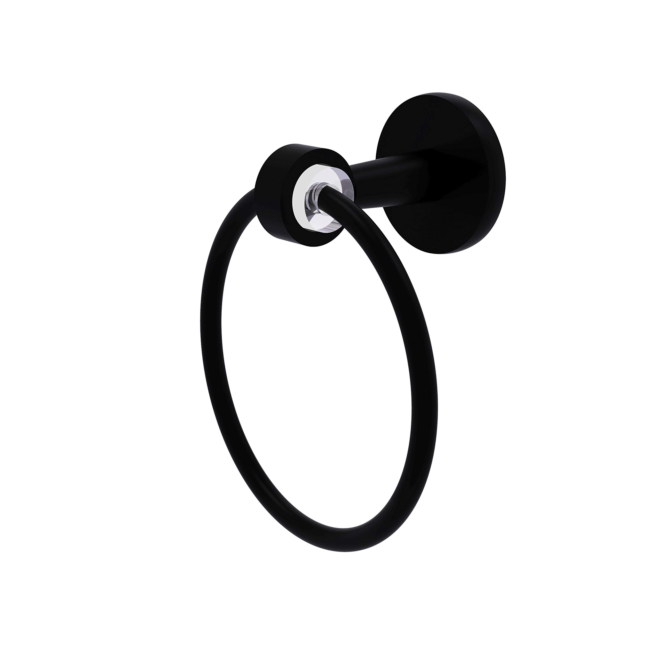 Allied Brass CV-16 Clearview Collection Matte Black Towel Ring - Bathroom Accessory for Modern & Luxury Home Decor