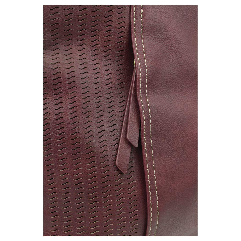 CHALA Women's Laser Cut Crossbody Bag - Faux Leather Purse in Plum Color for Casual Outings, Shopping & Travel | Stylish & Lightweight Handbag