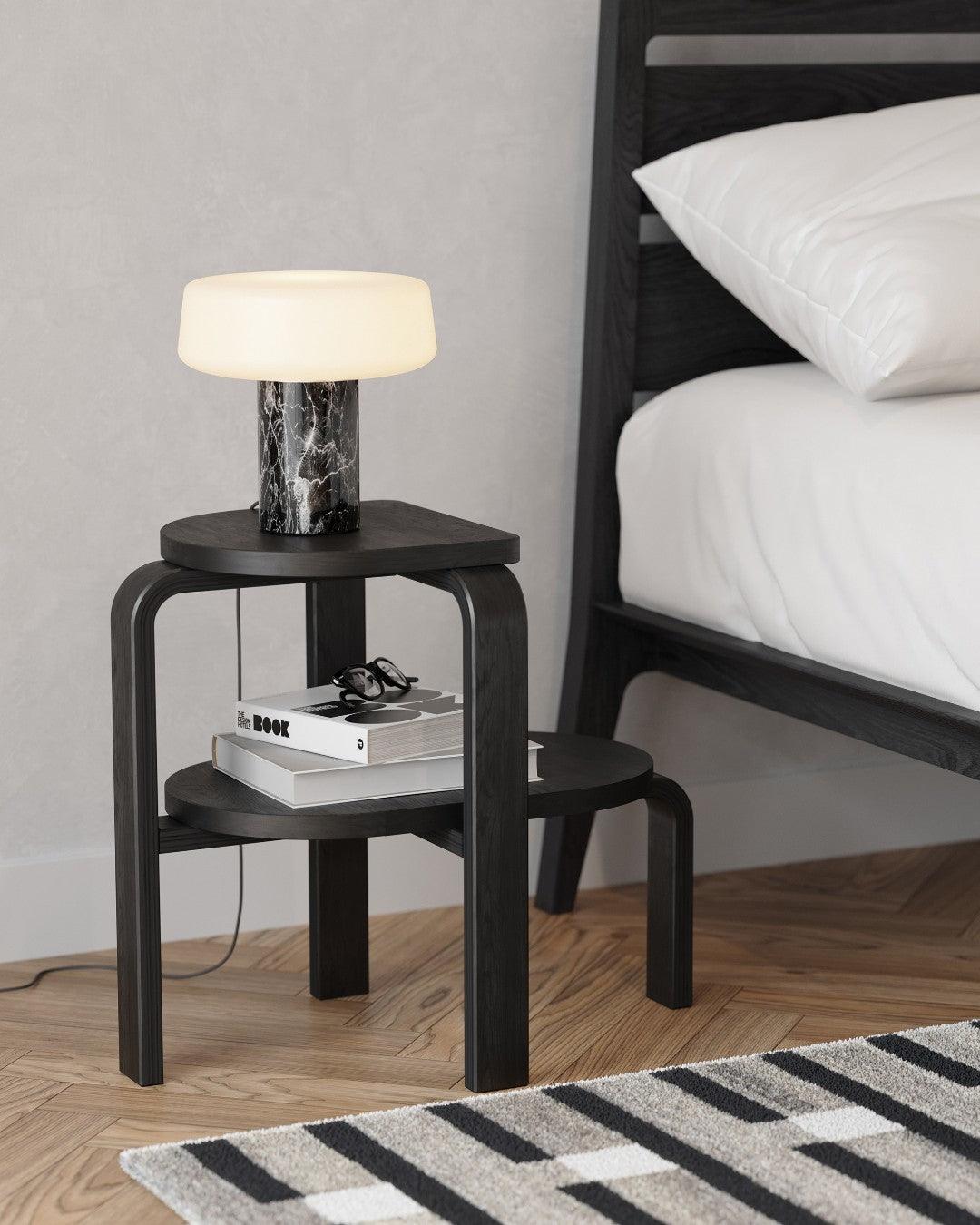 Modern Solid Wood Table Lamp - Warm White LED Light for Living Room, Bedroom, or Office Desk - Perfect for Reading, Working, and Creating Cozy Ambiance