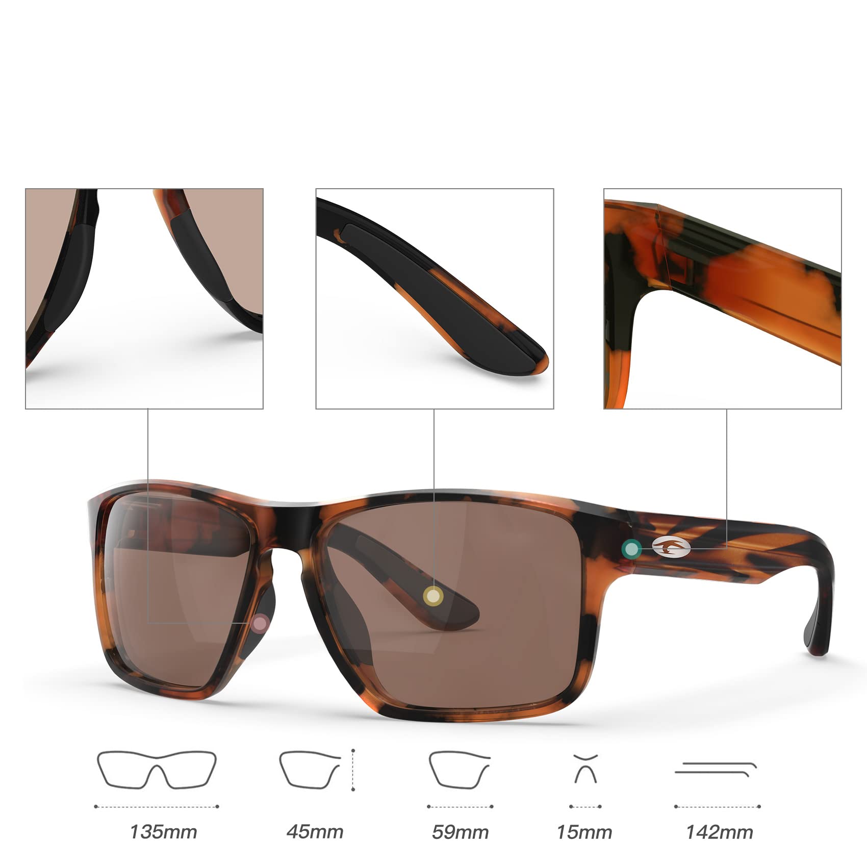 Polarized Floating Sunglasses for Men & Women - UV Protection, Anti-Glare, Lightweight for Fishing, Boating, Kayaking & Water Sports